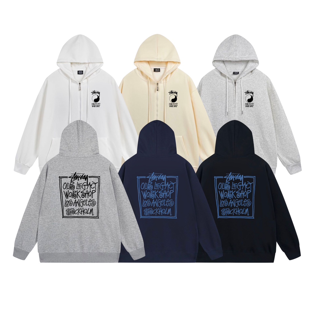 XB792 Stussy SS23 Hoodie Jacket: Fur, Fluffy, Various Colors, Sizes, Detailed Measurements. - 图片 1