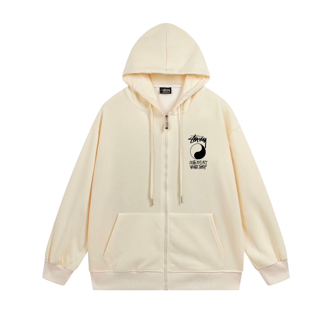 XB792 Stussy SS23 Hoodie Jacket: Fur, Fluffy, Various Colors, Sizes, Detailed Measurements. - 图片 5