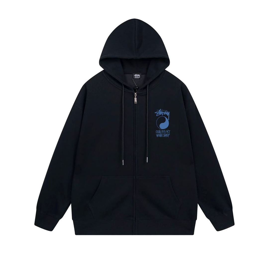 XB792 Stussy SS23 Hoodie Jacket: Fur, Fluffy, Various Colors, Sizes, Detailed Measurements. - 图片 3