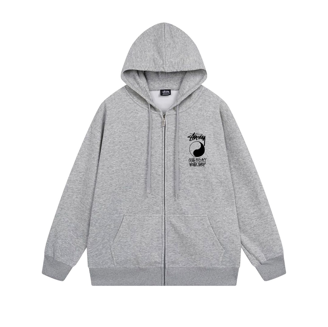 XB792 Stussy SS23 Hoodie Jacket: Fur, Fluffy, Various Colors, Sizes, Detailed Measurements. - 图片 4