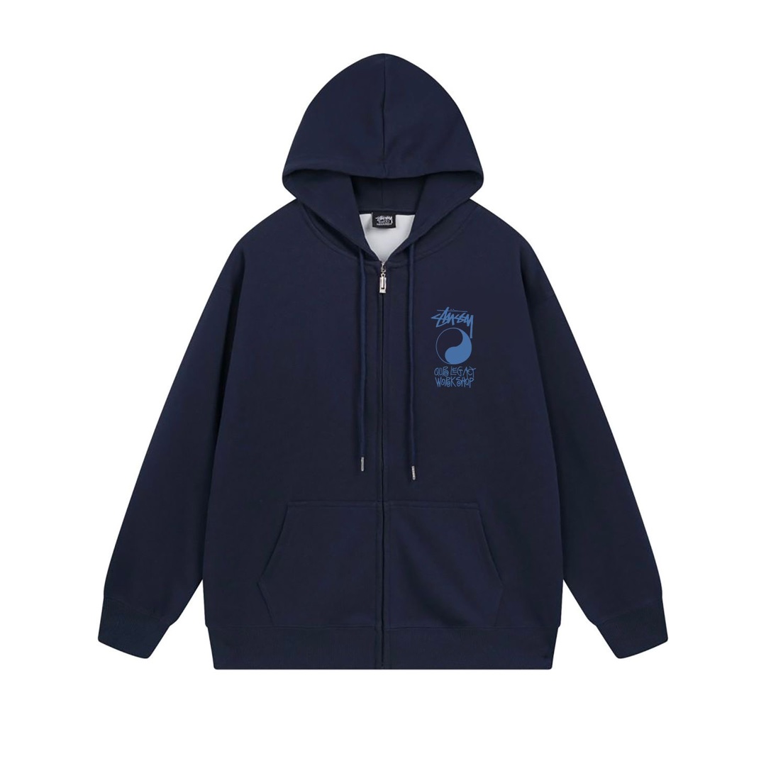 XB792 Stussy SS23 Hoodie Jacket: Fur, Fluffy, Various Colors, Sizes, Detailed Measurements. - 图片 7
