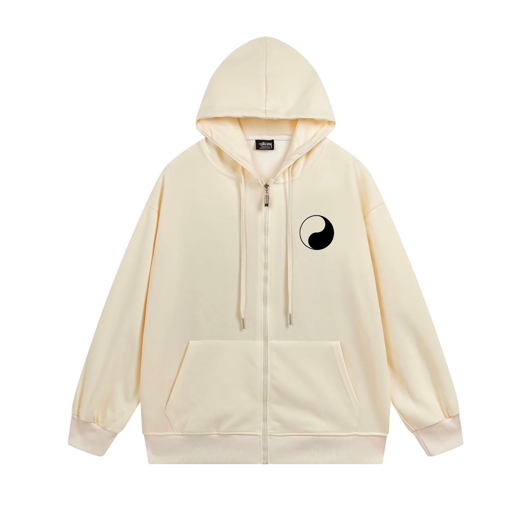 XB793 Stussy SS23 Hoodie Jacket with Large Fur and Silver Fox, Various Colors and Sizes. - 图片 5