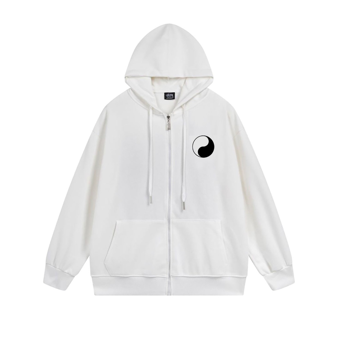 XB793 Stussy SS23 Hoodie Jacket with Large Fur and Silver Fox, Various Colors and Sizes. - 图片 3