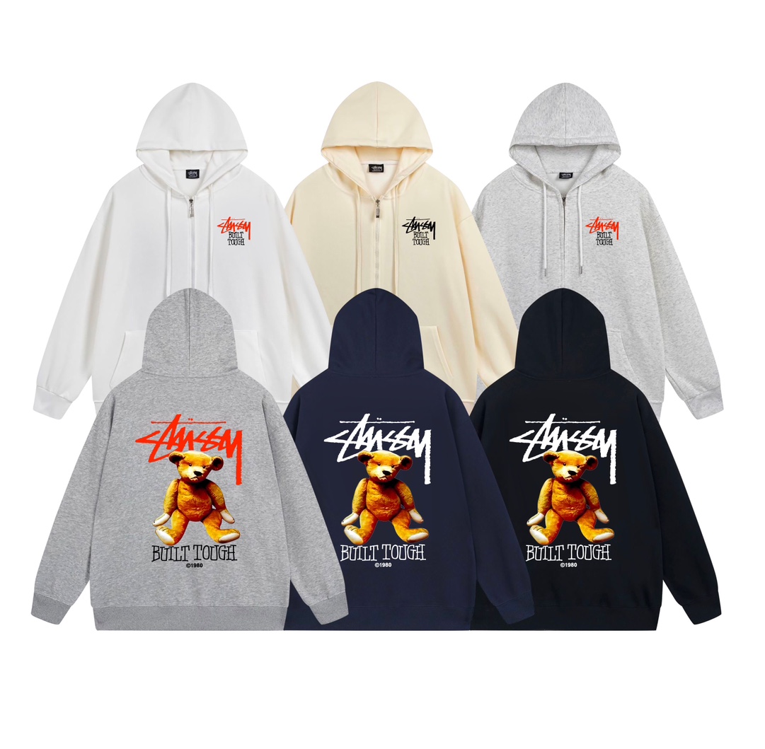 Stussy SS23 Fur Velvet Bear Jacket with Hood, Various Colors & Sizes. - 图片 1
