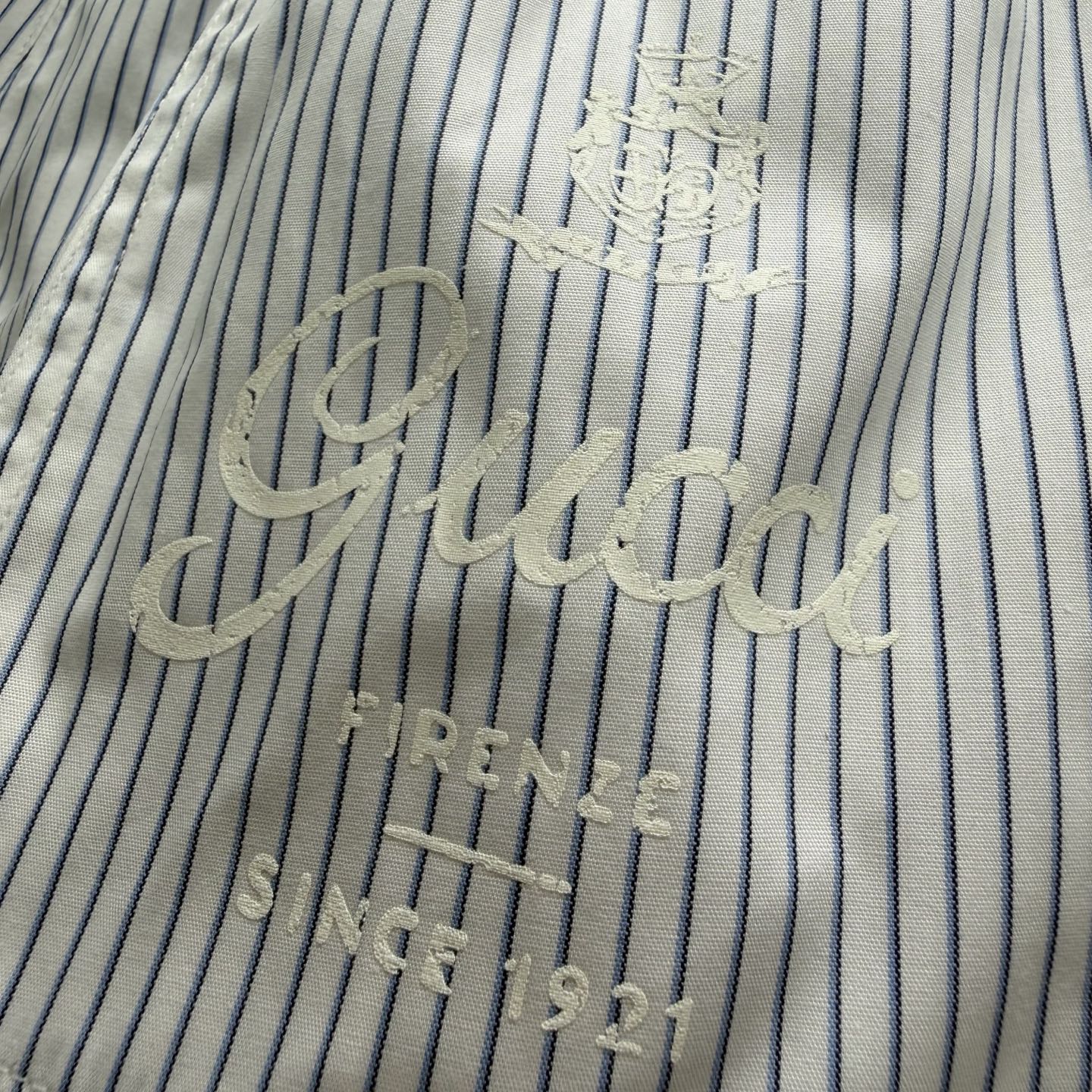 Gucci 同款细条纹棉府绸延伸 松紧腰+简约口袋设计 舒适自在无束缚
