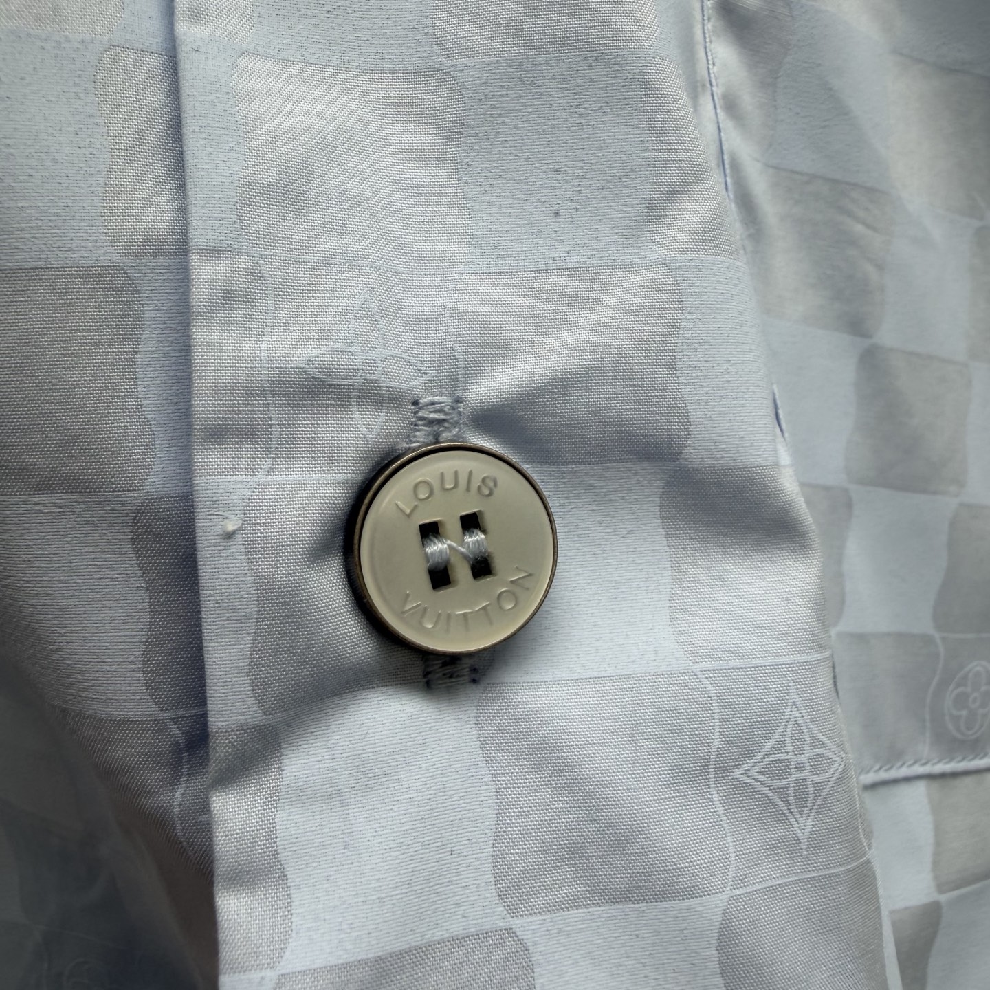 Unknown 浅蓝棋盘格短袖衬衫