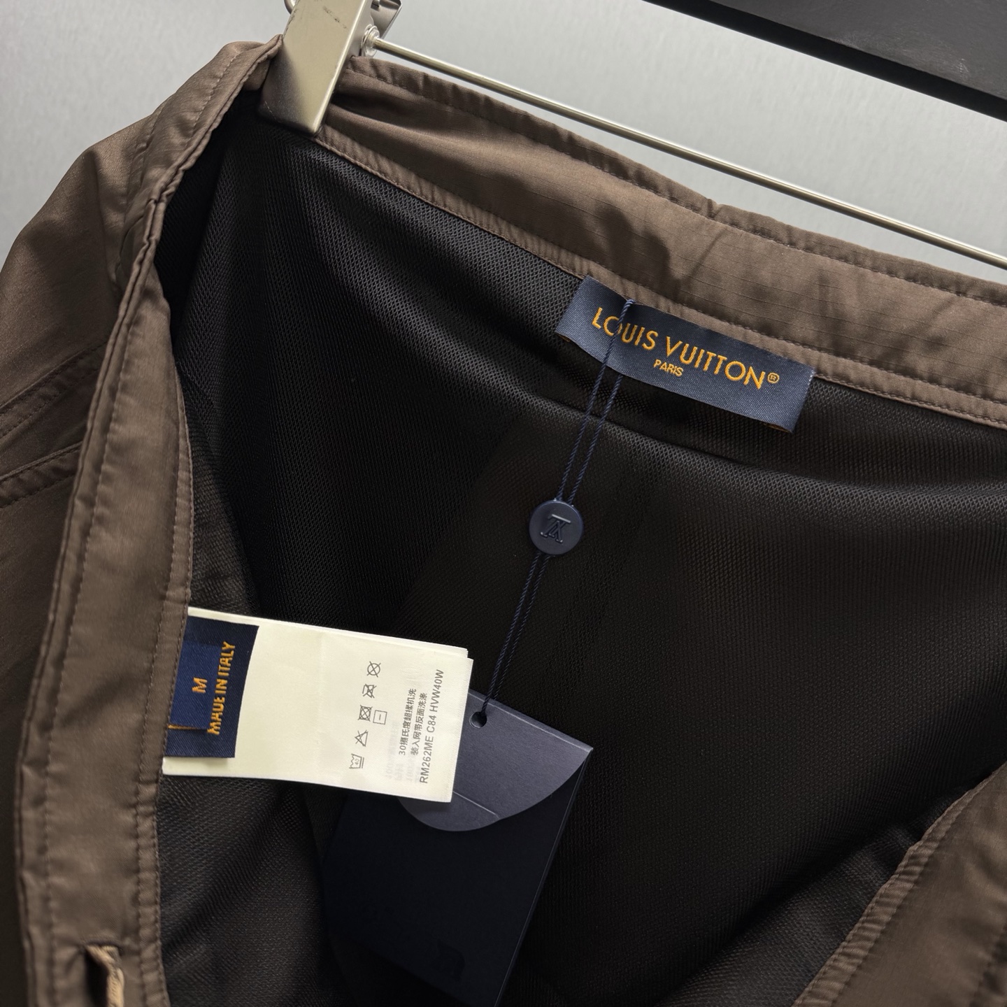 Prada 深棕棋盘格三角标短裤