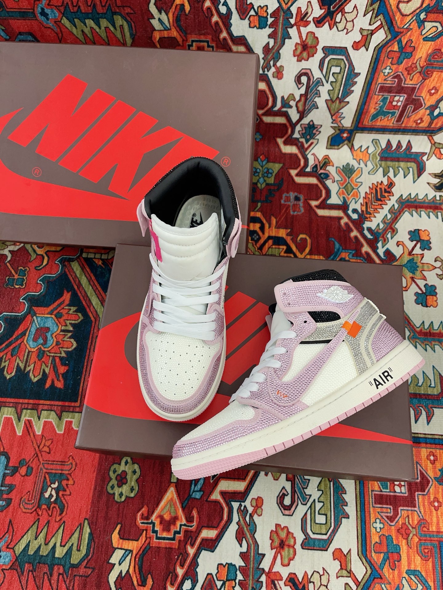 エアジョーダン カップル 高トップシューズ 牛革 デザイン