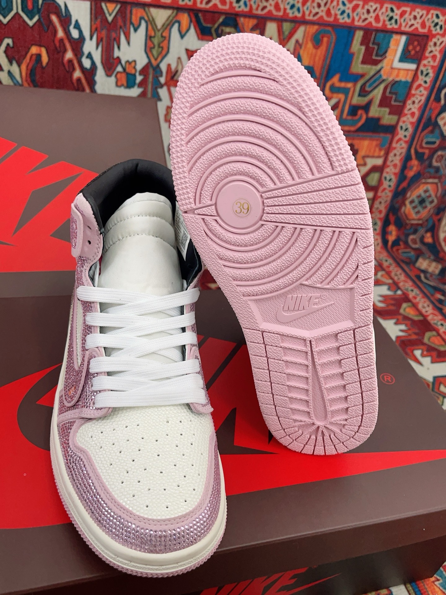 エアジョーダン カップル 高トップシューズ 牛革 デザイン