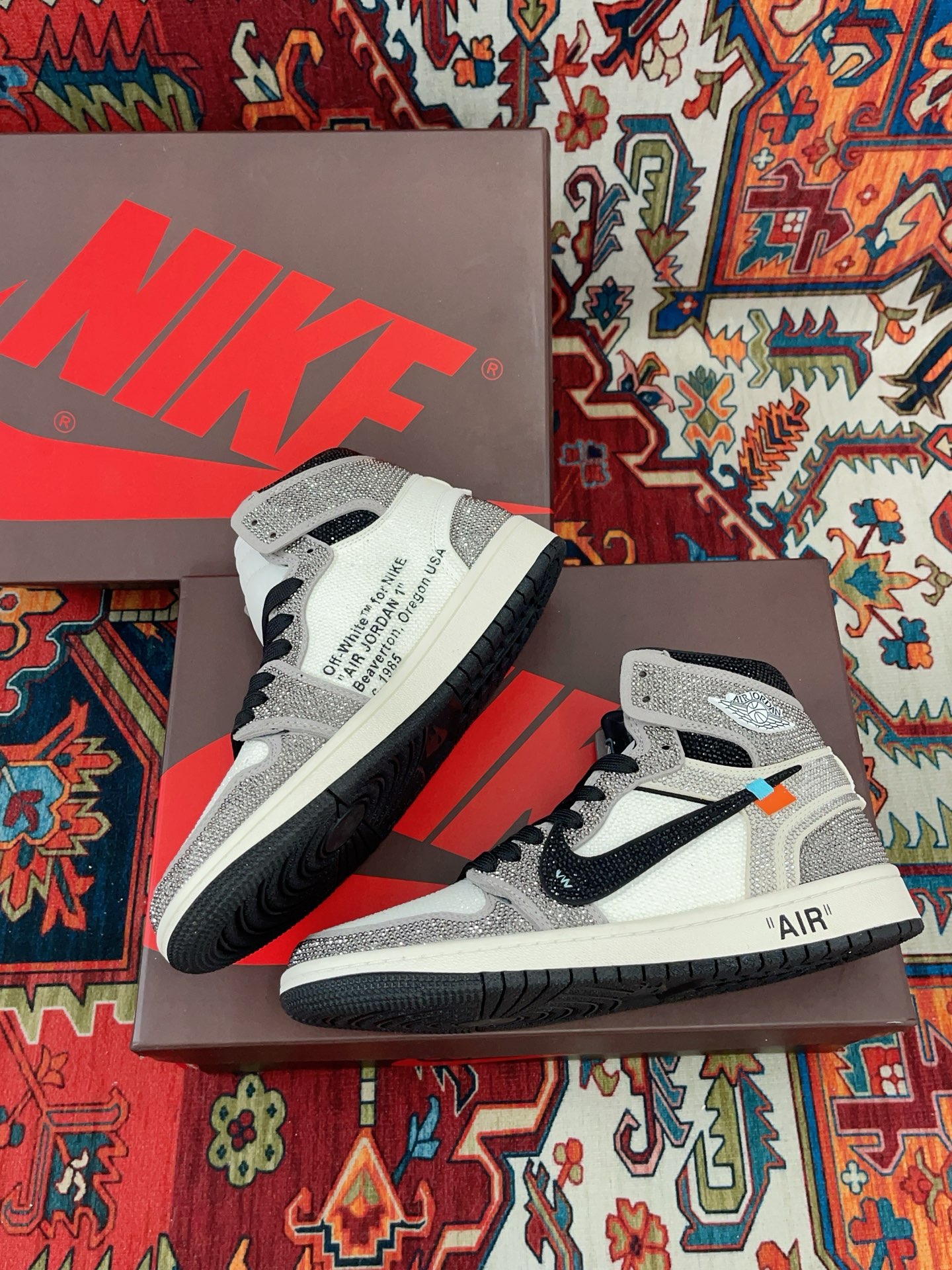 エアジョーダン ナイキ カップル 烫钻 カラーブロック スニーカー