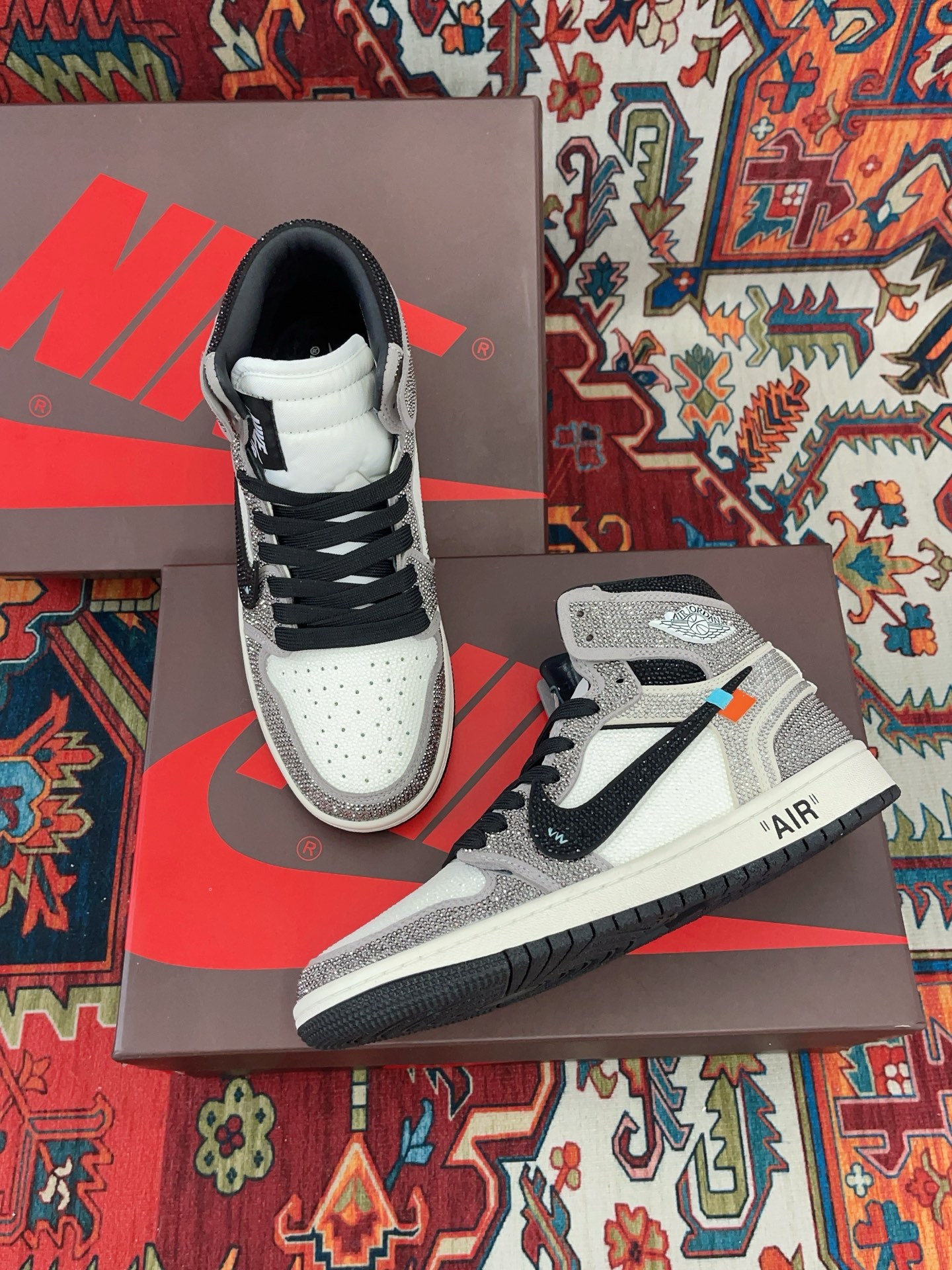 エアジョーダン ナイキ カップル 烫钻 カラーブロック スニーカー