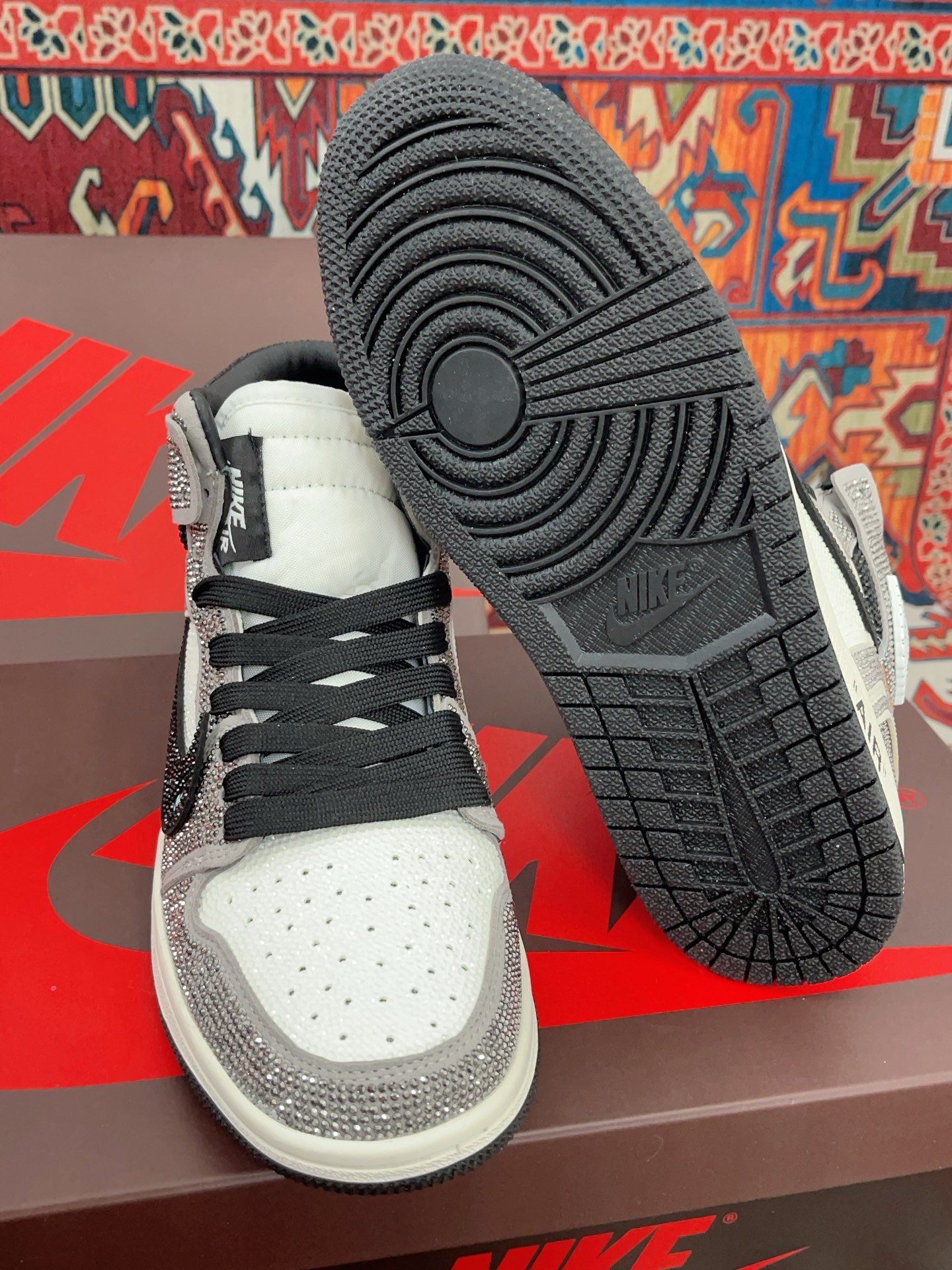 エアジョーダン ナイキ カップル 烫钻 カラーブロック スニーカー