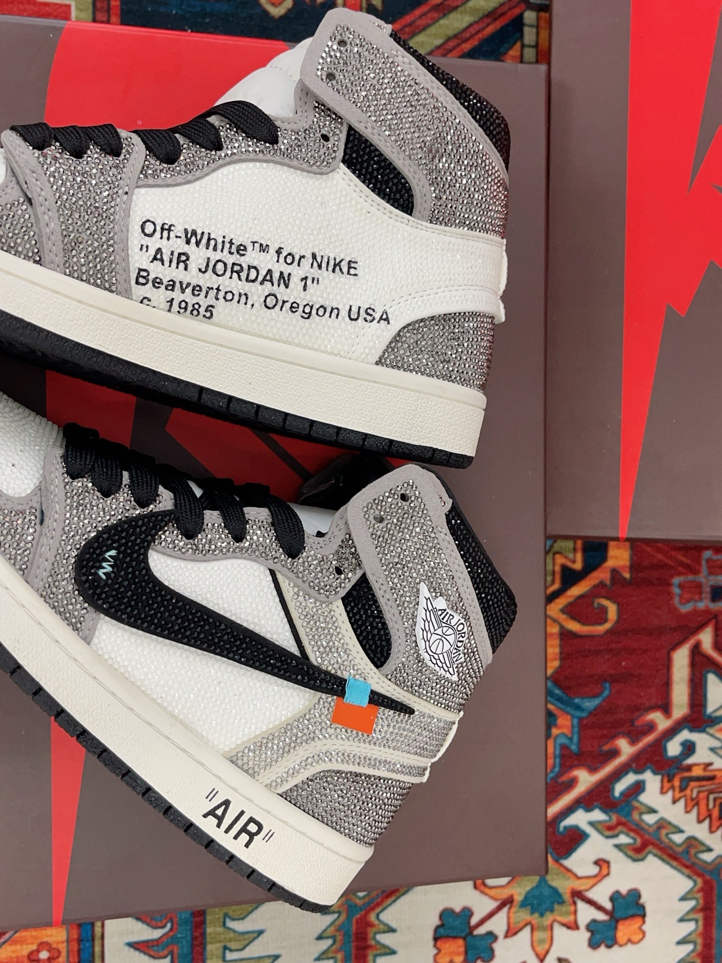 エアジョーダン ナイキ カップル 烫钻 カラーブロック スニーカー