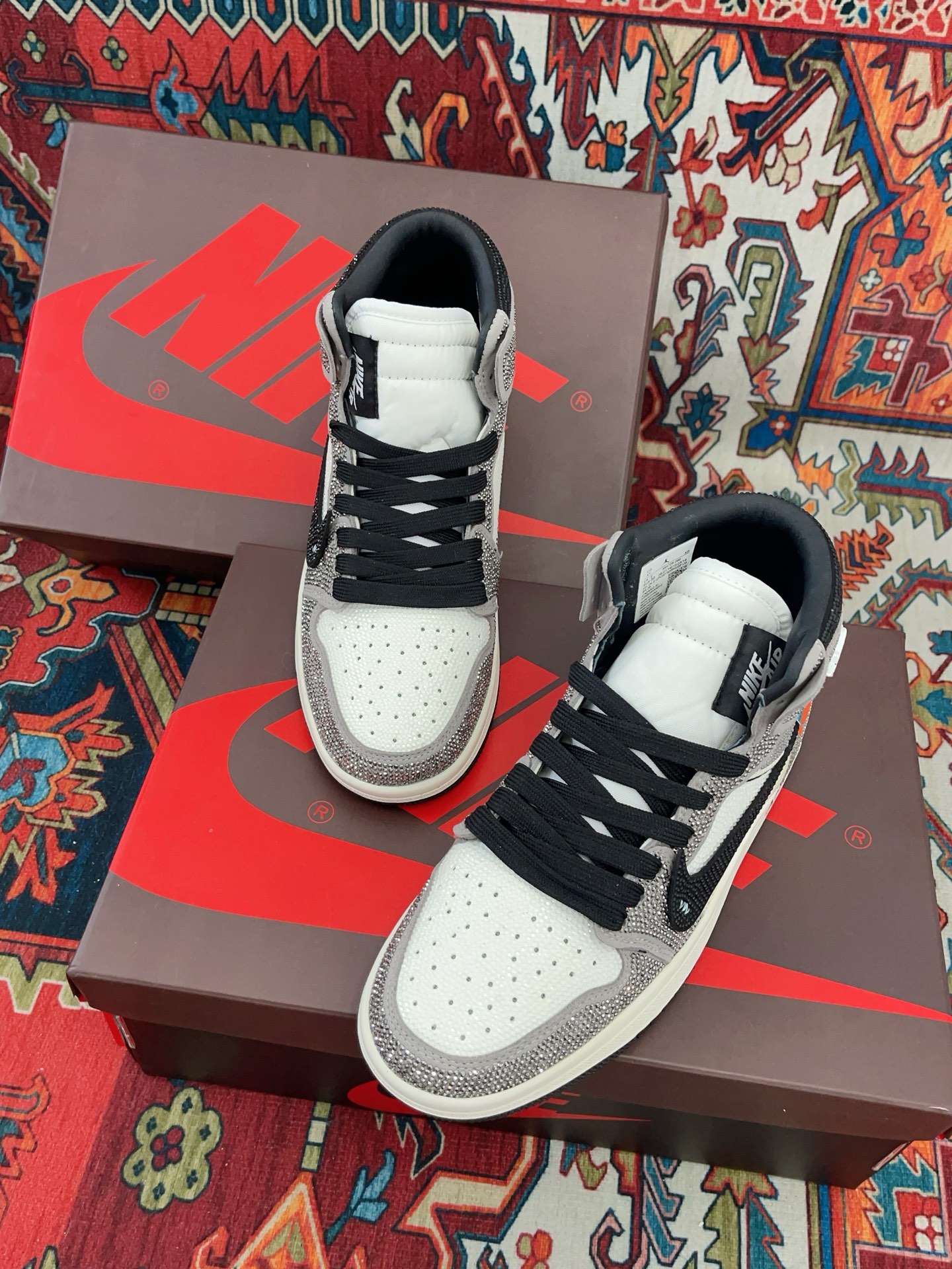 エアジョーダン ナイキ カップル 烫钻 カラーブロック スニーカー