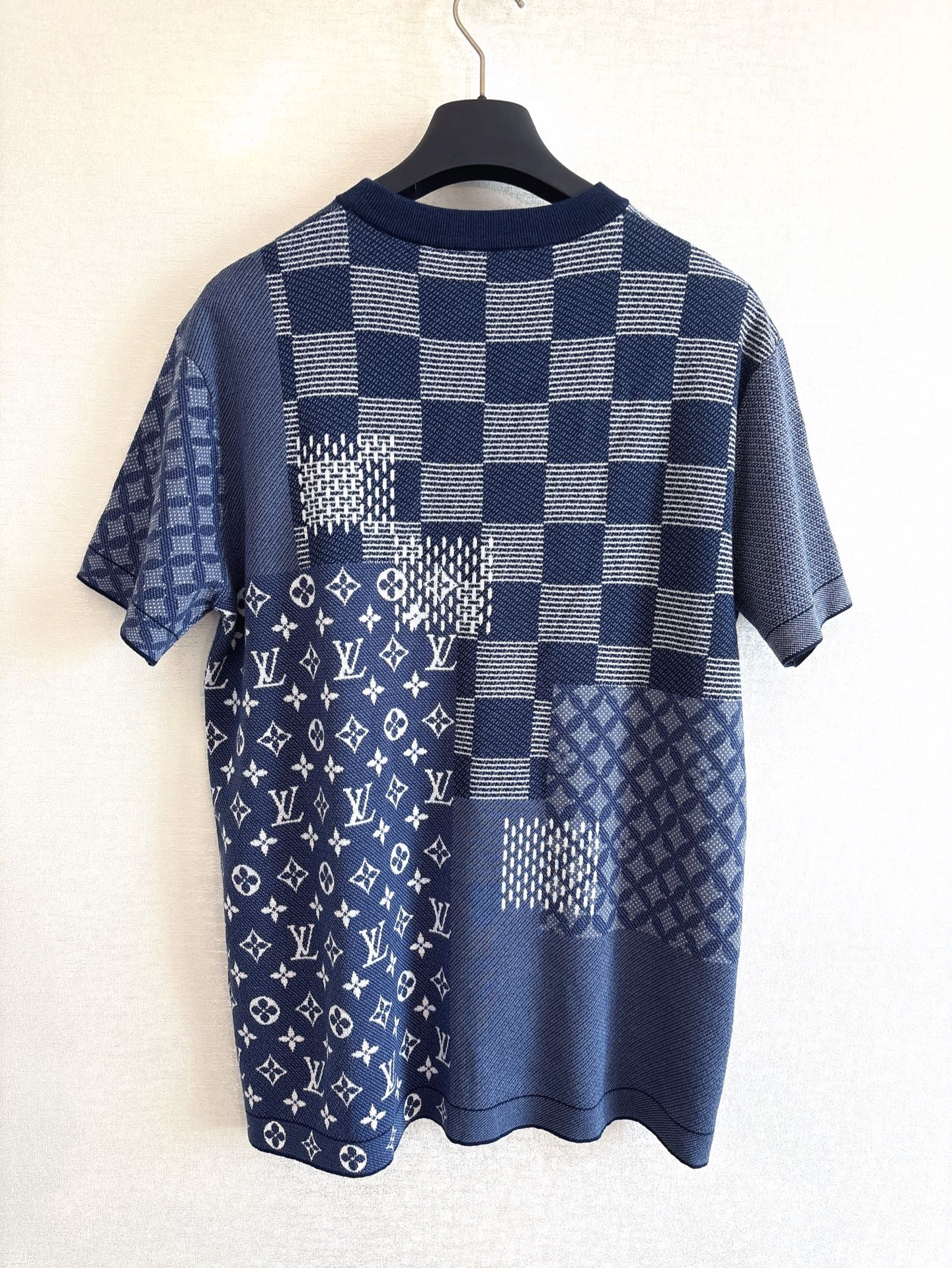 Louis Vuitton Men's Blue Jacquard Knit T-Shirt | Short Sleeve Top 7 i1754631100801 3218 0 5