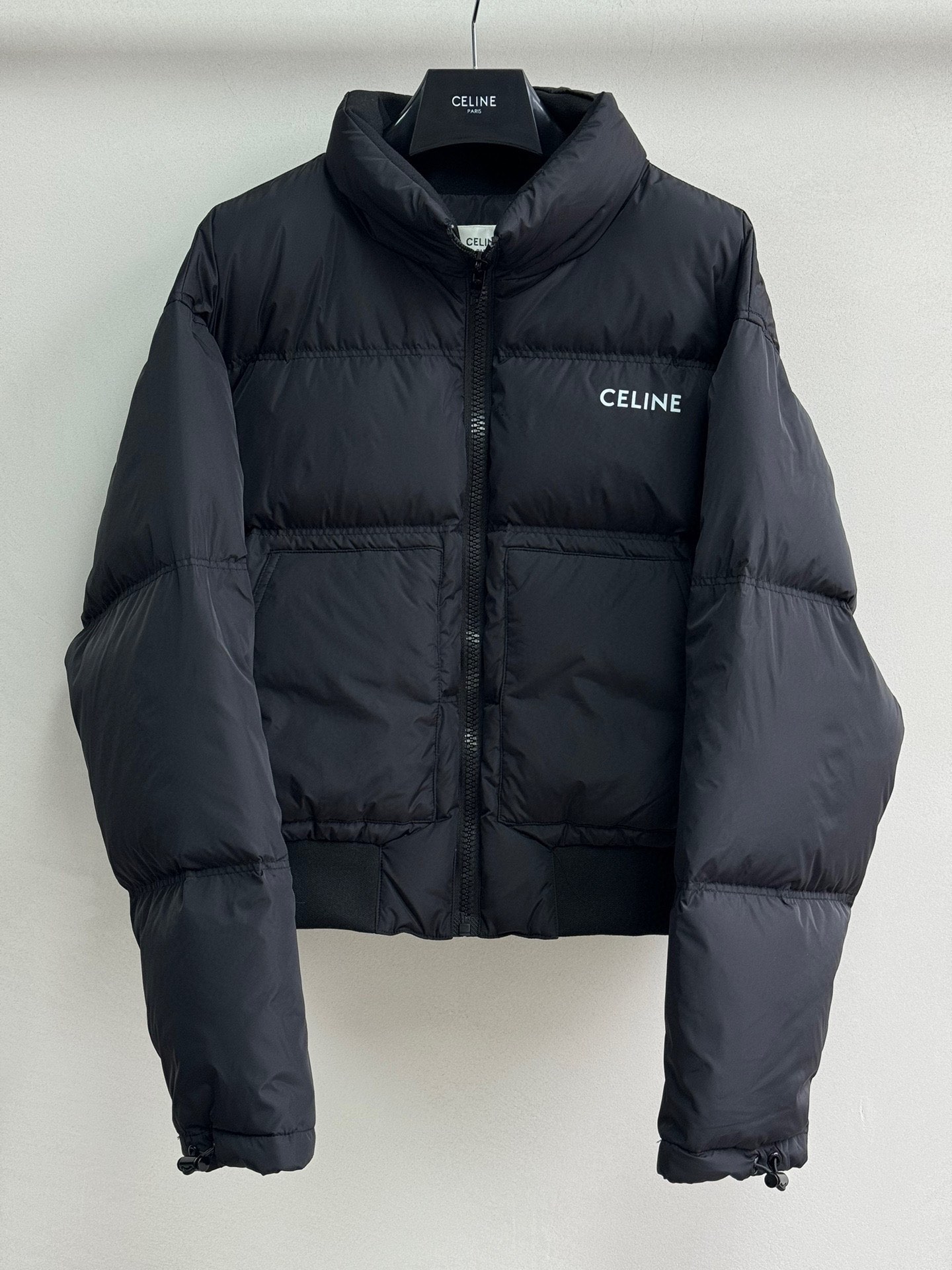 Celine Abbigliamento Piumino Nero Bianco Nylon Anatra bianca giù