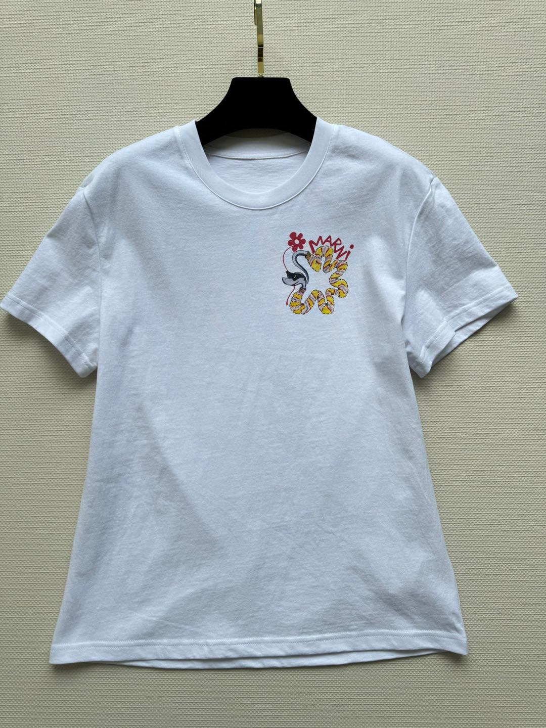 p437 First-rate, hard-core women’s suit, new Marni, New Year’s Snake T-shirt SML - 图片 3