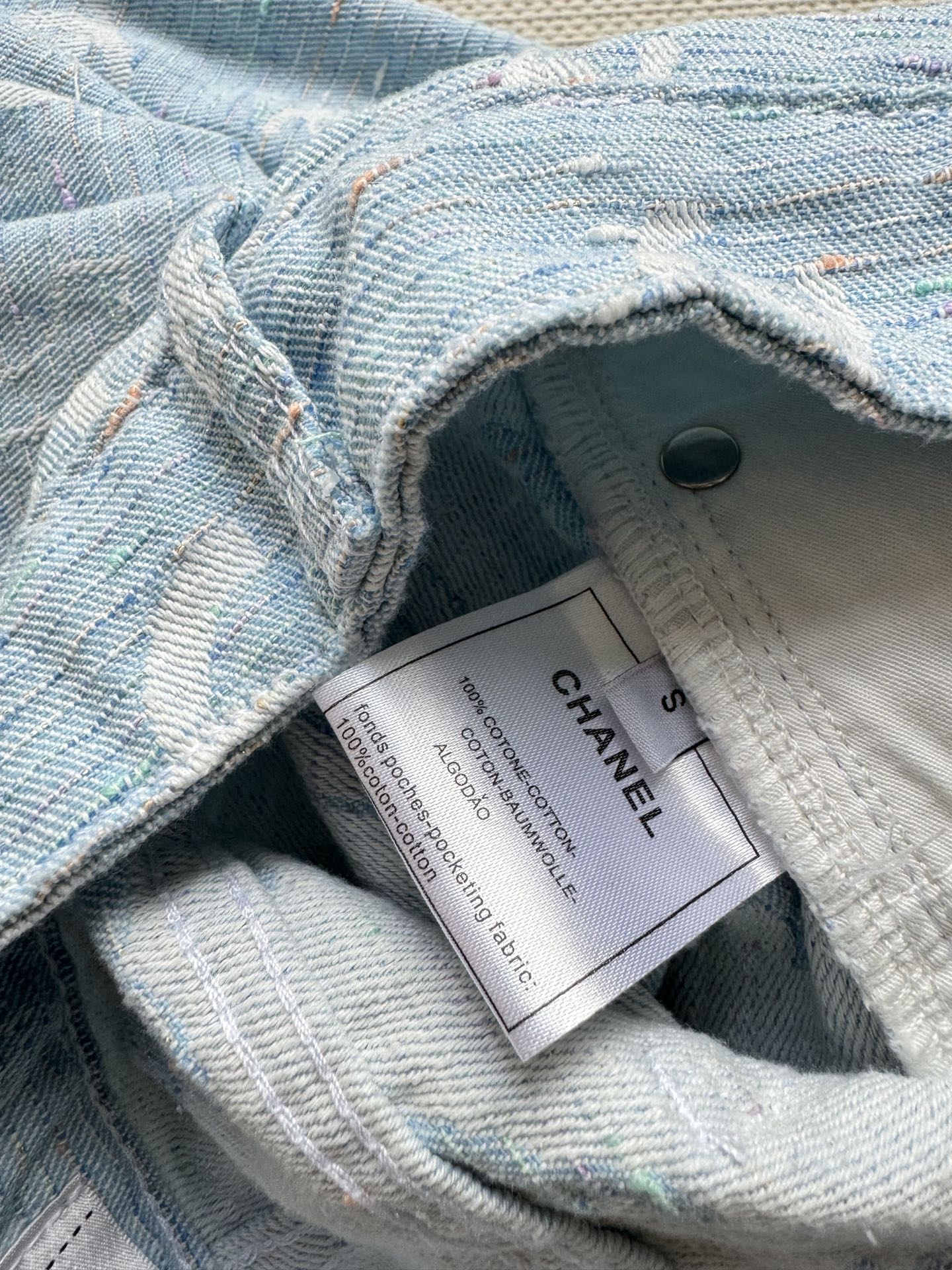 Chanel 25SS Light Blue Jacquard Straight-Leg Jeans - Spring Collection 10 i1741928165517 4445 0 0