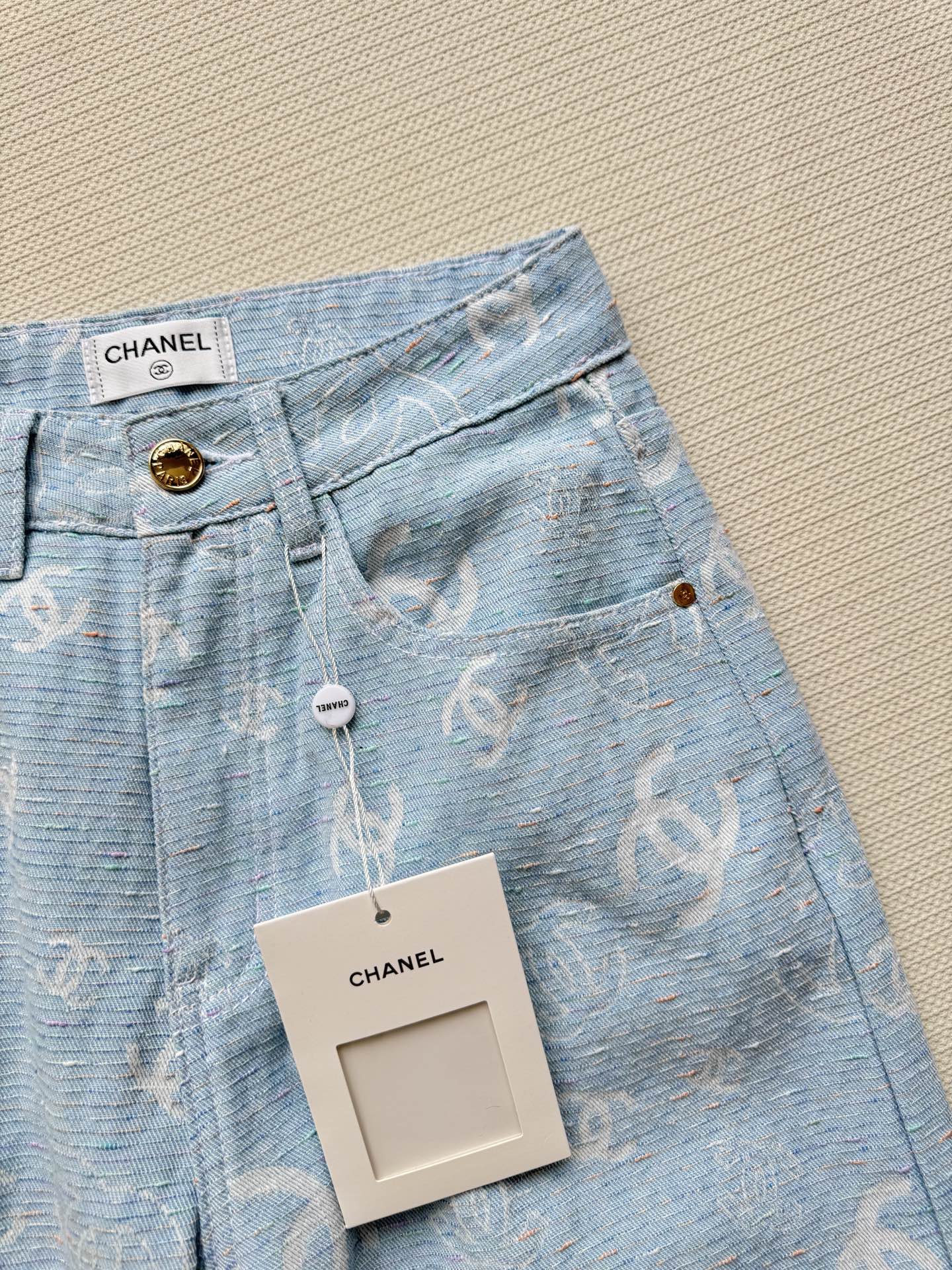 Chanel 25SS Light Blue Jacquard Straight-Leg Jeans - Spring Collection 8 i1741928167667 8763 0 5