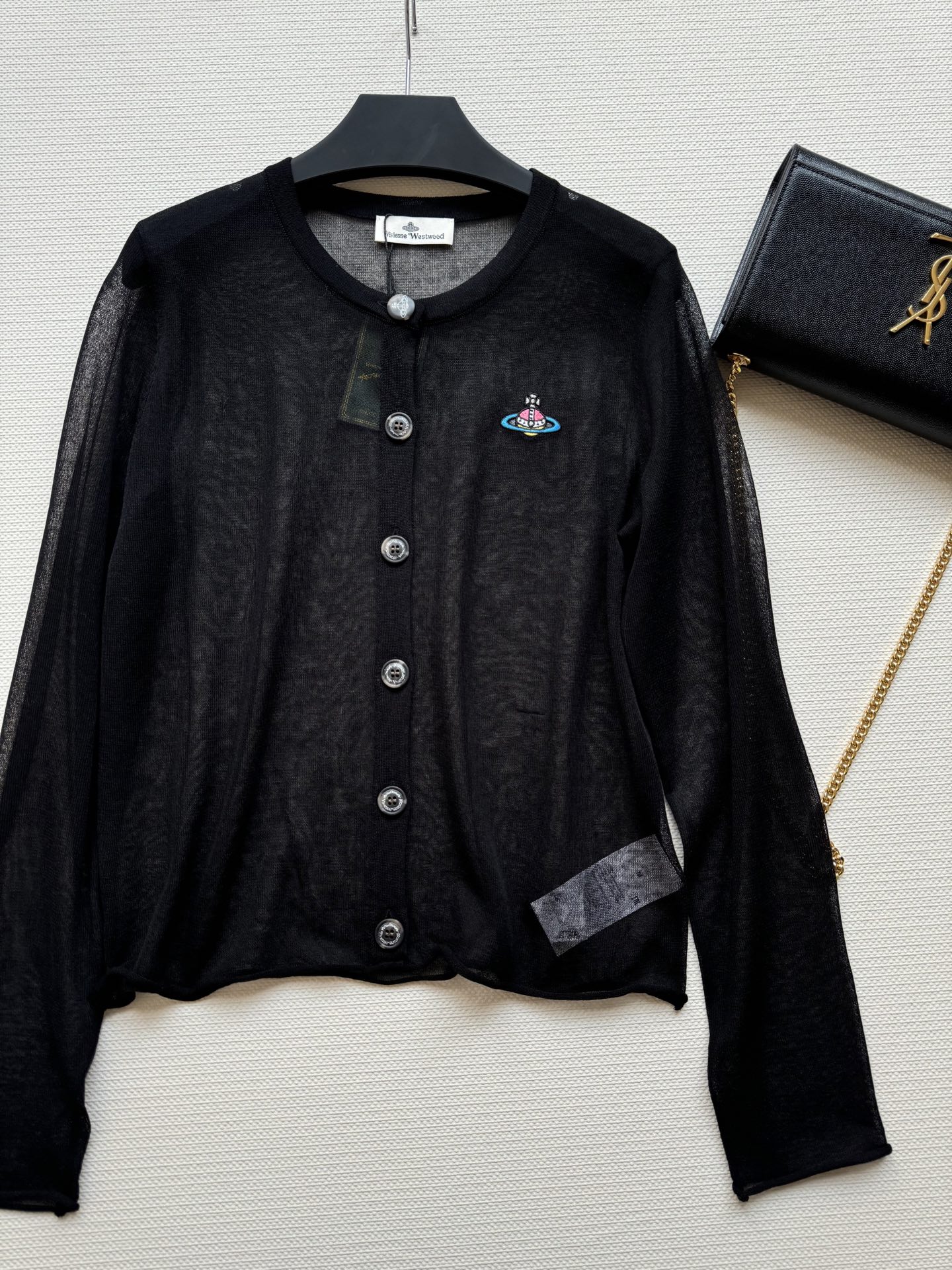 Fashionable Planet Embroidered Round Tie Shirt with Sunscreen Pocket - 图片 3