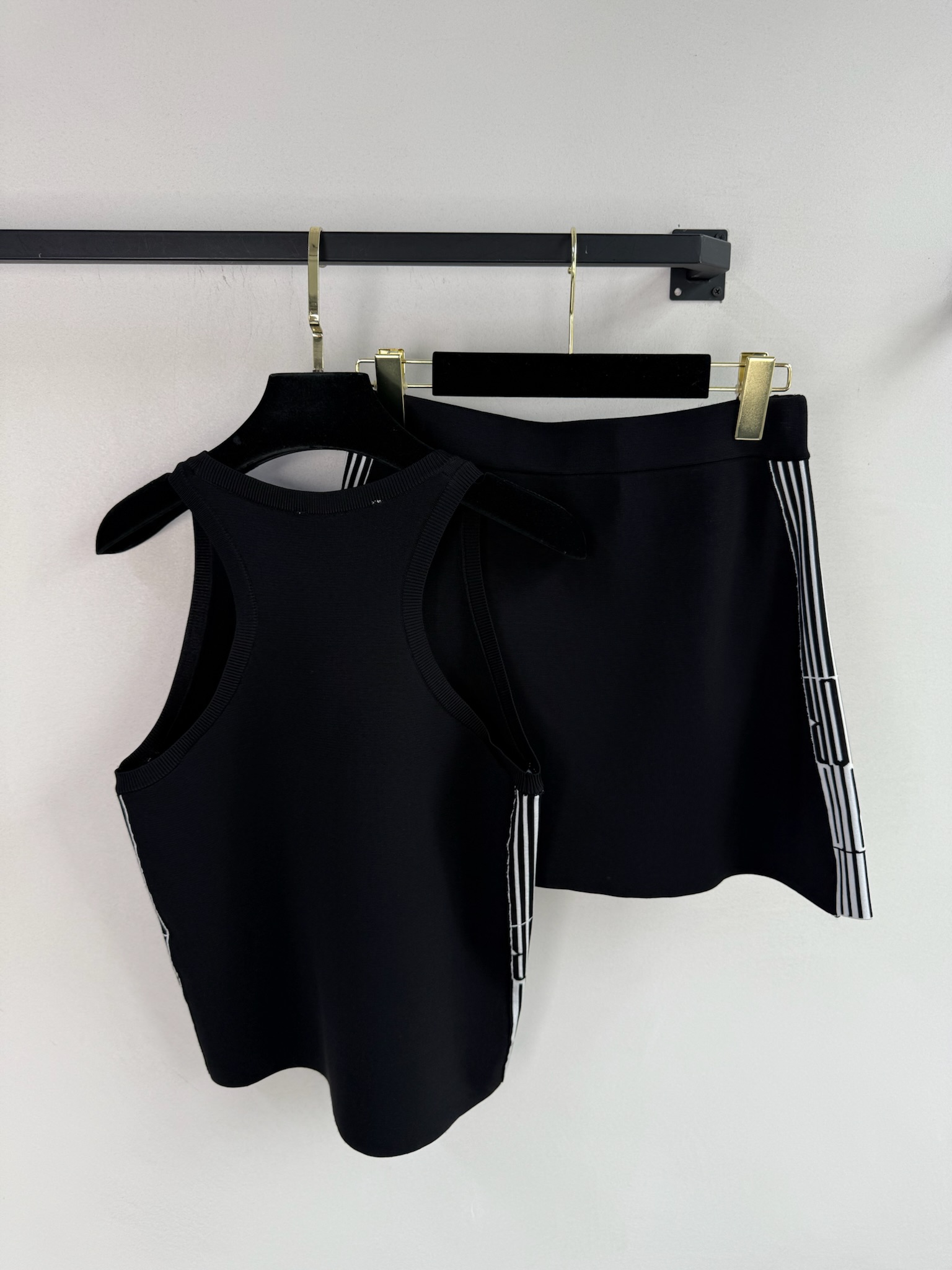 Dior Black Knit Tank Top and Skirt Set with Striped Logo Detail 3 i1743917325593 1017 0 1