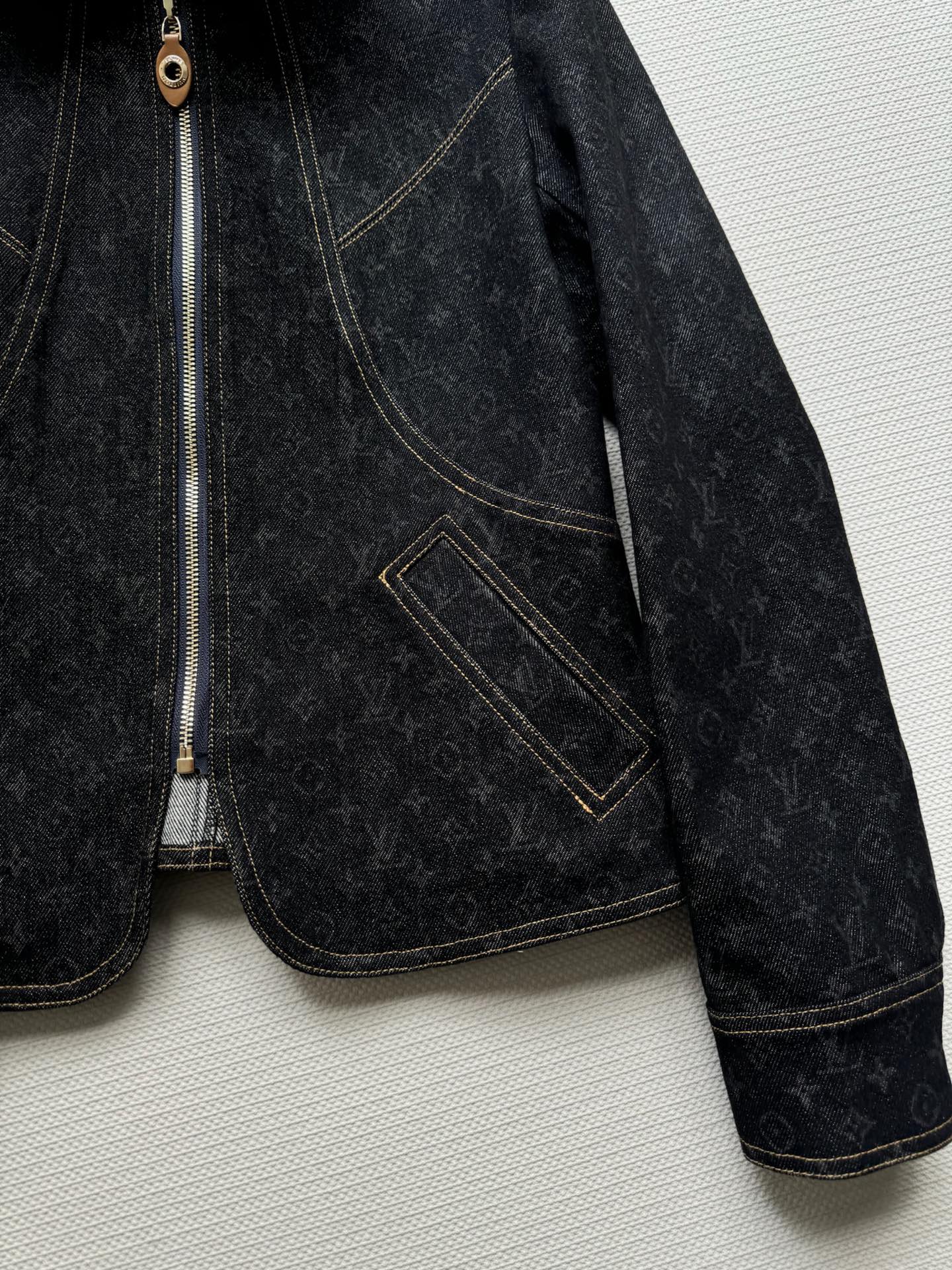 Louis Vuitton Dark Monogram Denim Jacket - Retro Chic, Party Ready 7 i1744435238388 7413 0 5