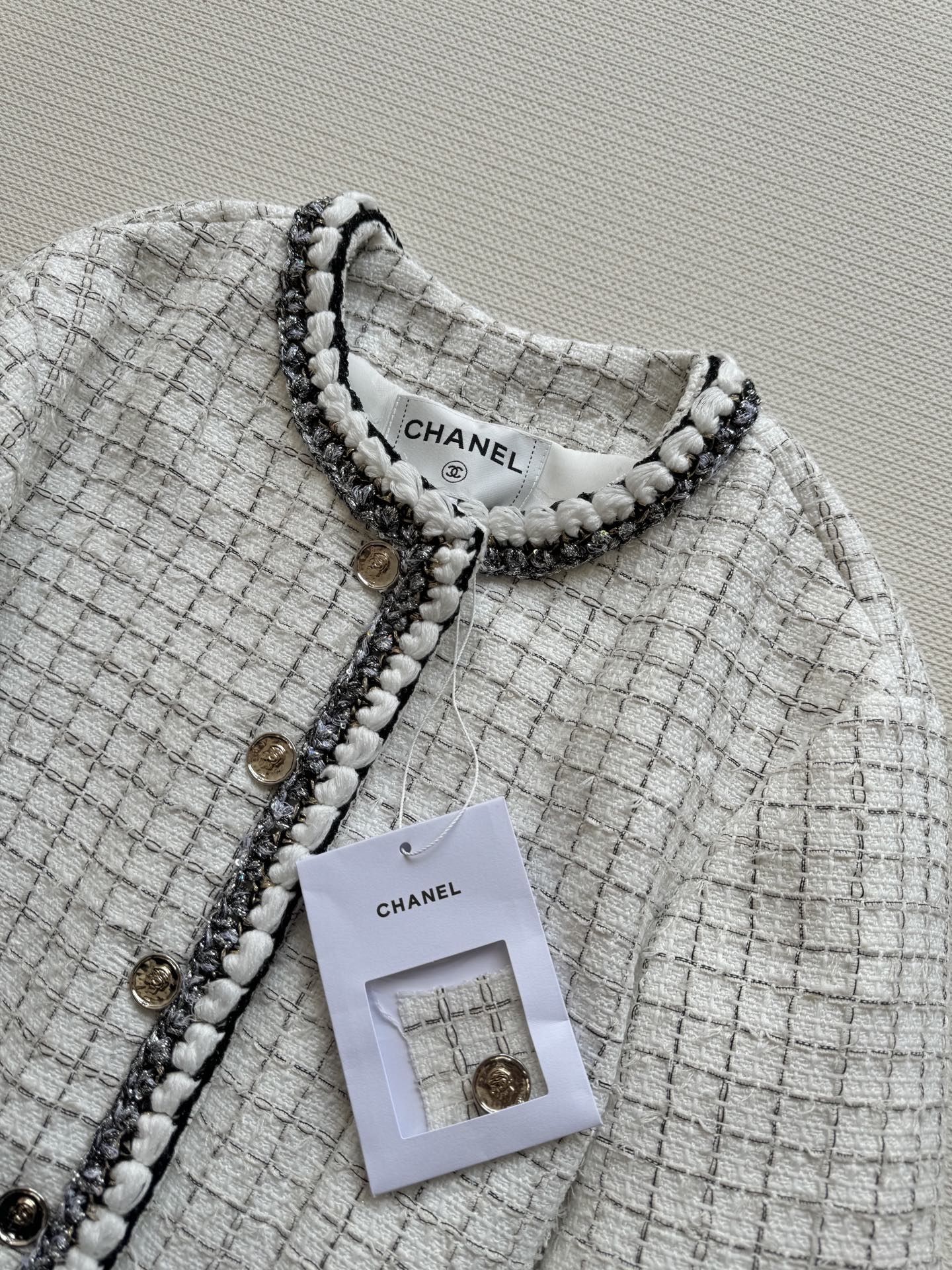 Chanel Inspired Wool Blend Cape Dress Coat - Elegant Black & White Design 5 i1745690307929 4684 0 1