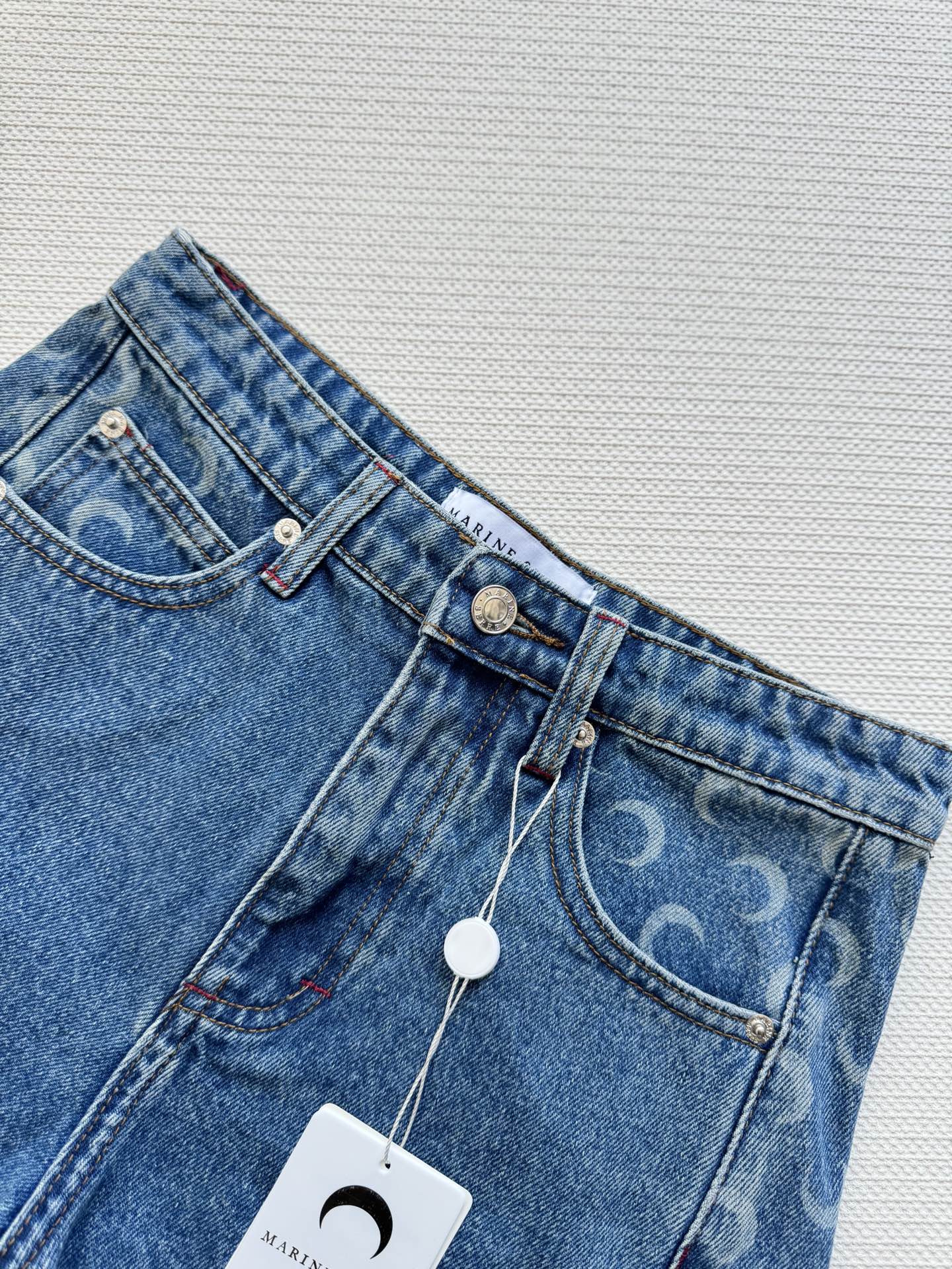 Unique P460 Marine Serr*25SS Moonprinted Jeans: Fusion of Moonmarks and Cowboy Fabrics - 图片 3