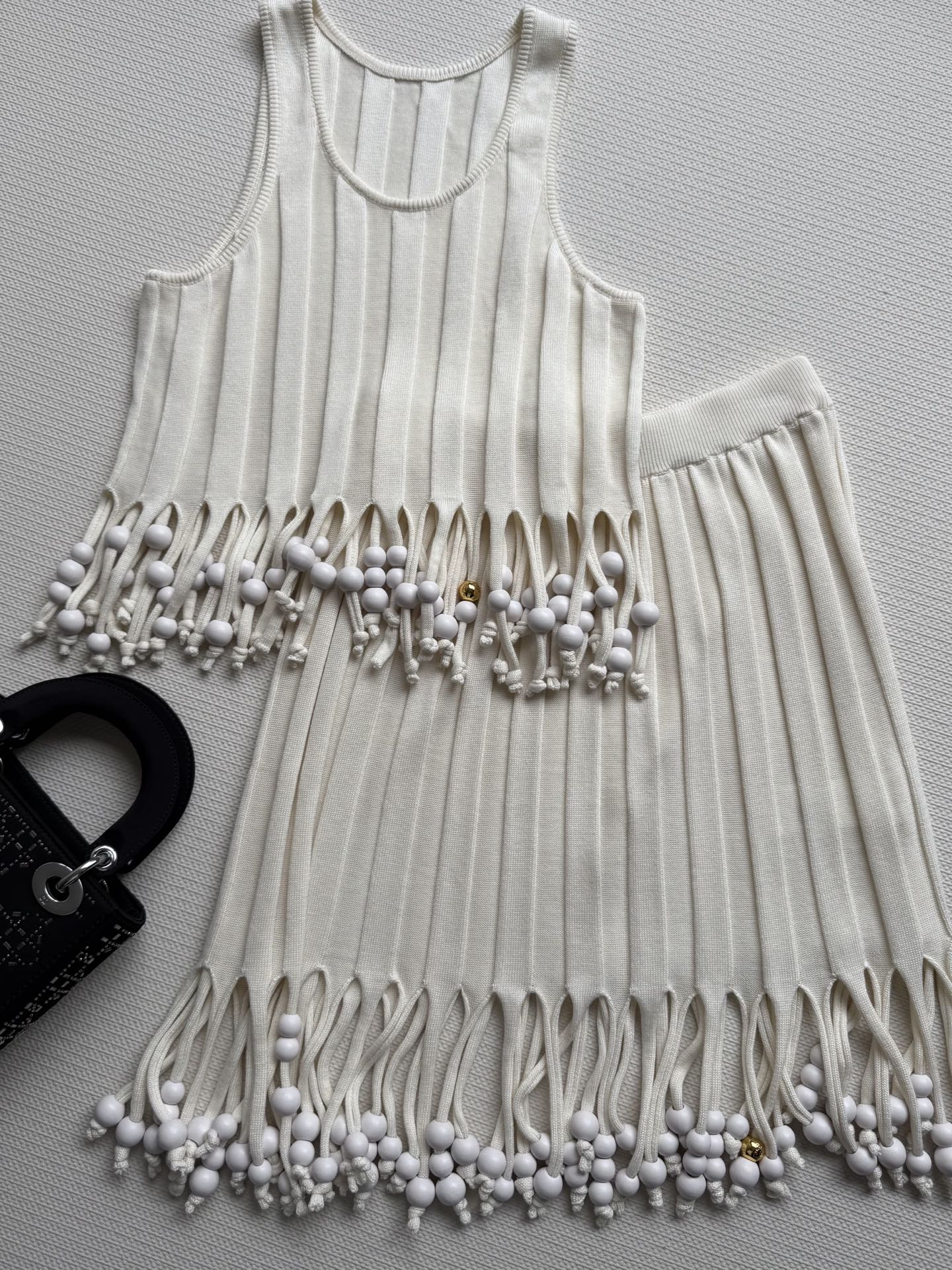 Loewe Fringe Vest Top & Midi Skirt Set - Bohemian Style for Summer Vacation 4 i1748110852979 1817 0 4