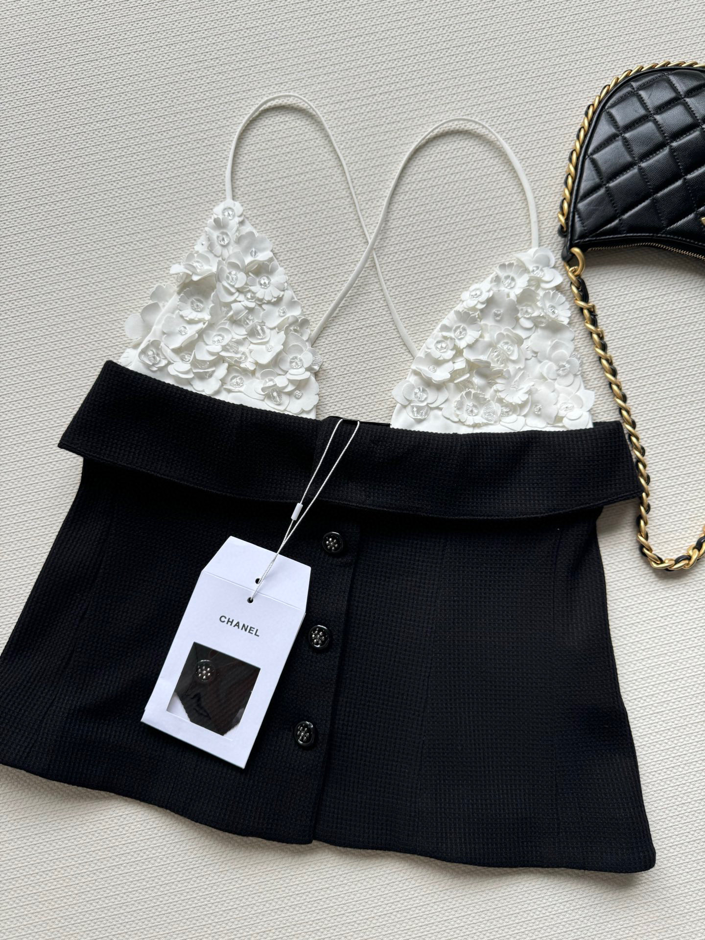 Chanel Inspired Black and White Bustier Tank Top - Spring 25 Collection 5 i1748588522382 341 0 3