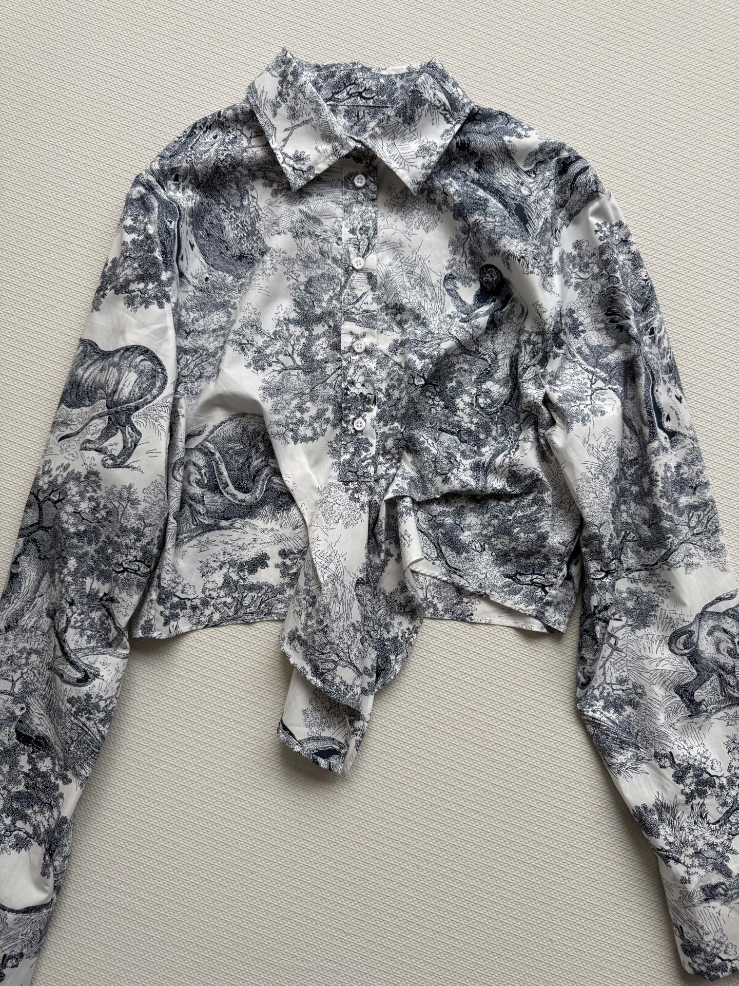 Dior Inspired Printed Shirt - Custom Silk Blend, Breathable & Comfortable - S, M, L 4 i1749184418380 5130 0 2