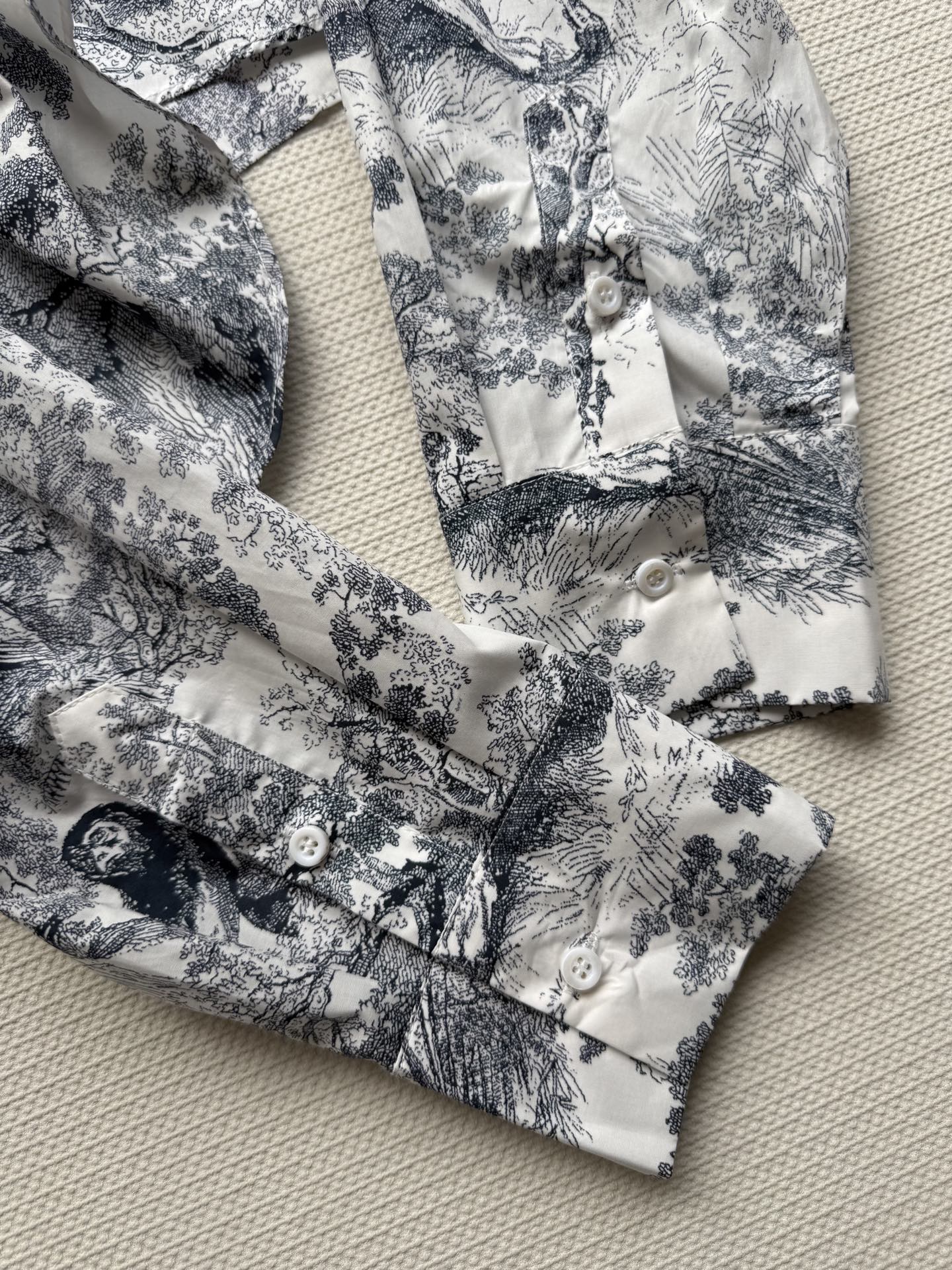 Dior Inspired Printed Shirt - Custom Silk Blend, Breathable & Comfortable - S, M, L 9 i1749184418394 9861 0 7