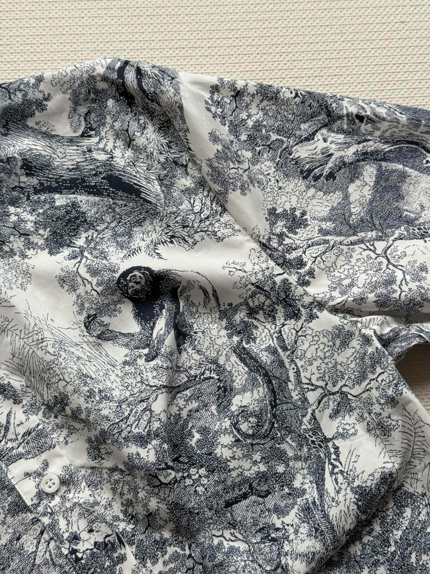 Dior Inspired Printed Shirt - Custom Silk Blend, Breathable & Comfortable - S, M, L 6 i1749184419798 7972 0 4