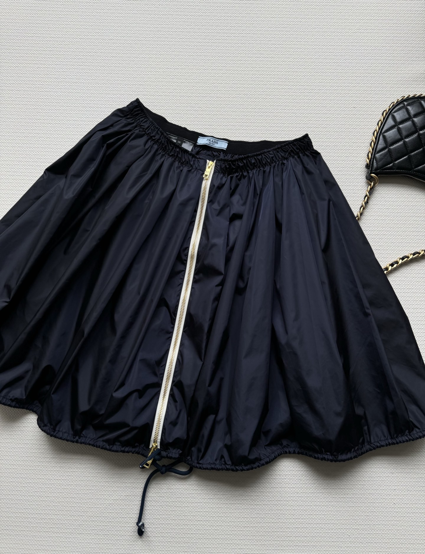Ribbon Detail Nylon Skirt 25SS Summer New, Drawstring Hem, SML Sizes 4 i1749186156480 4195 0 2