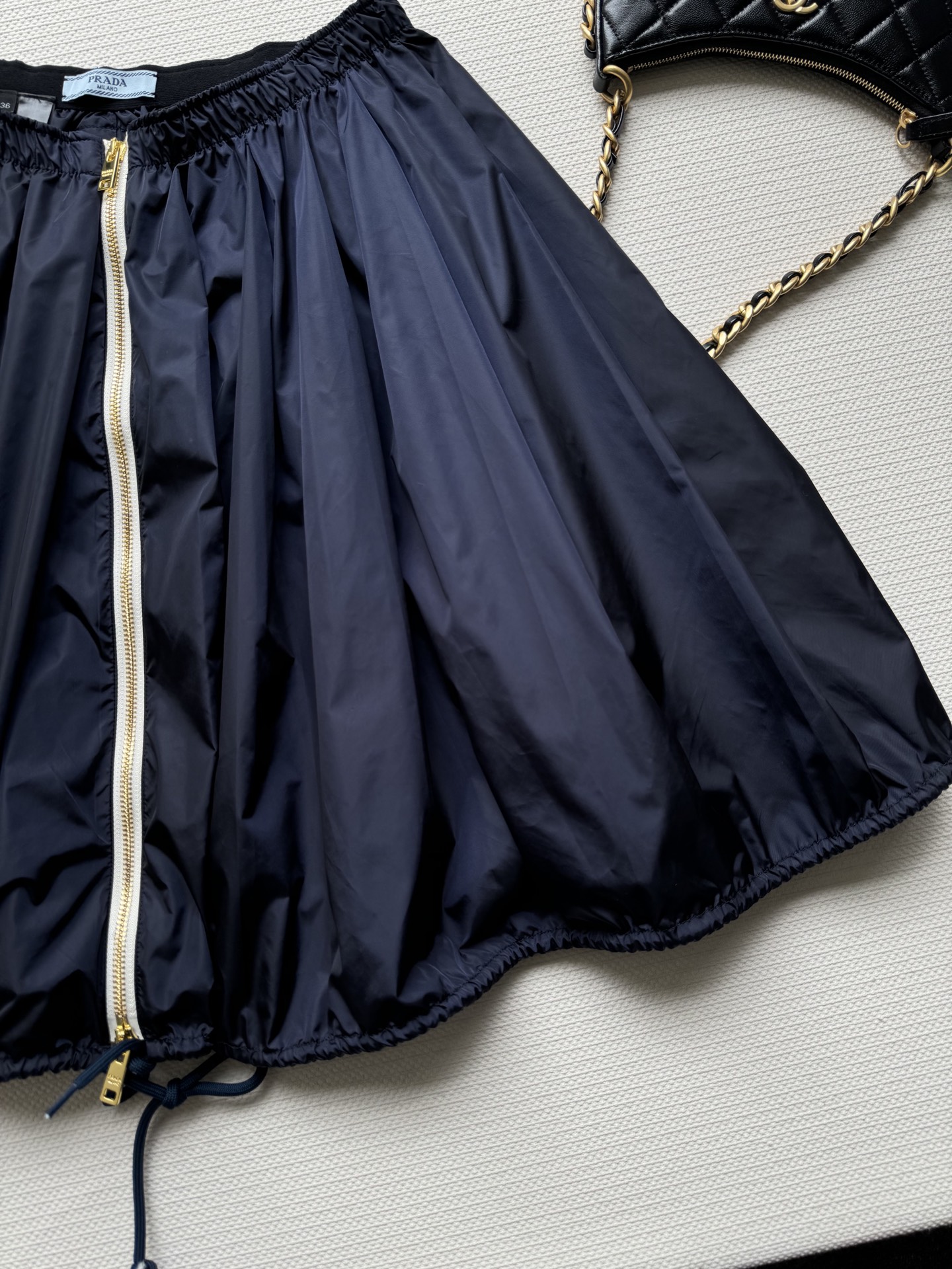 Ribbon Detail Nylon Skirt 25SS Summer New, Drawstring Hem, SML Sizes 6 i1749186157831 5964 0 4