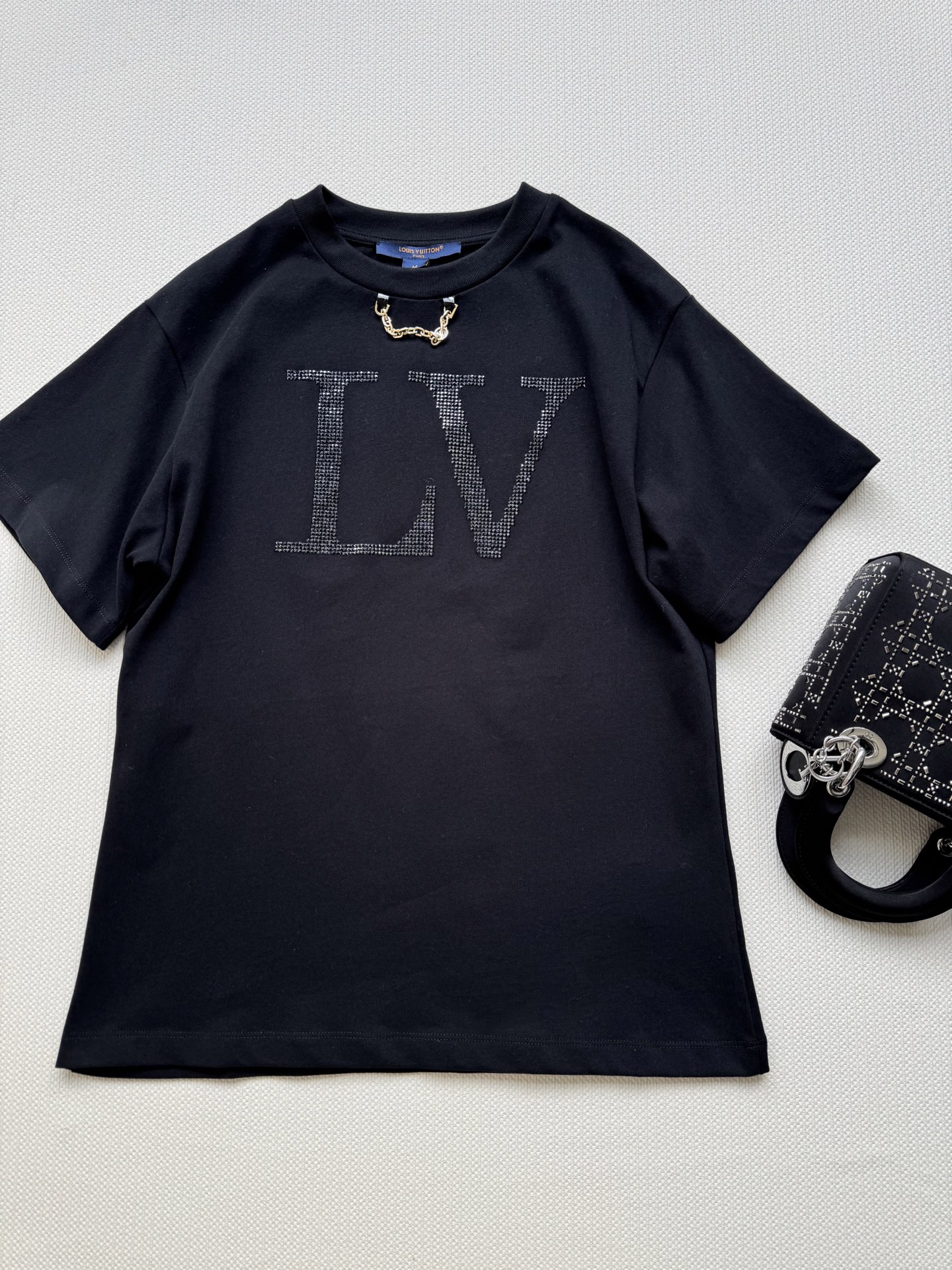 Louis Vuitton Women's Rhinestone Chain T-Shirt | Luxury Cotton Tee 4 i1751172296507 9110 0 2