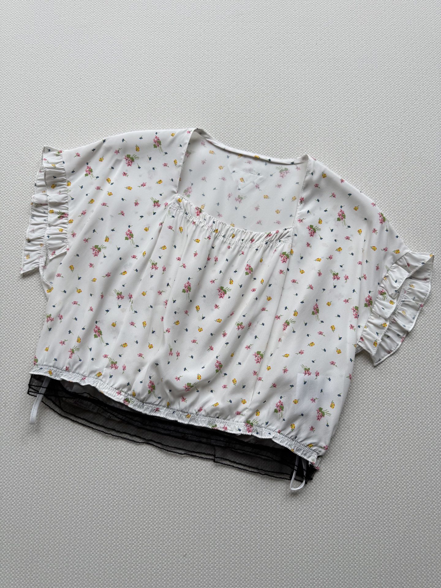 Prada Floral Print Silk Blouse with Ruffle Sleeves - Spring Collection 4 i1752382047640 9832 0 2