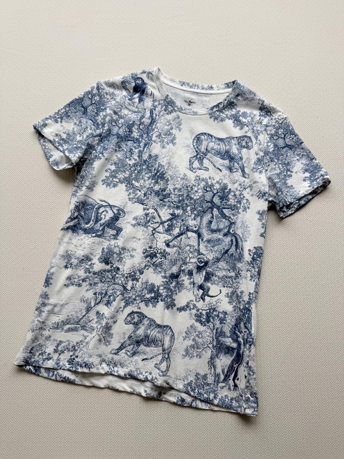 Dior Riviera T-Shirt with Toile de Jouy Sauvage Print - White & Lily Green 4 i1752383283136 608 0 2