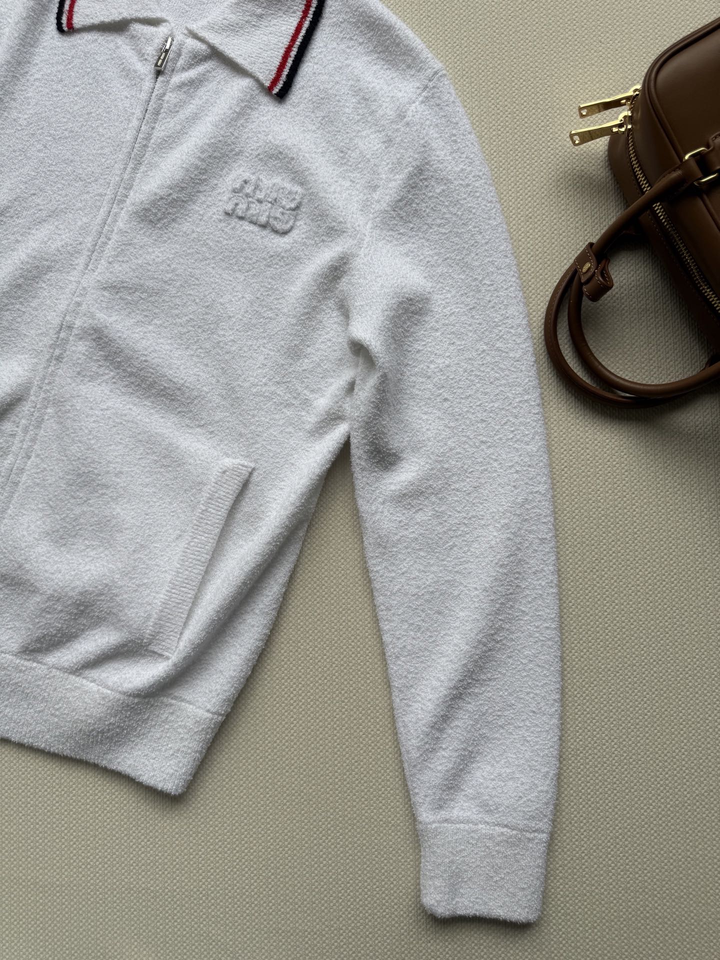 Miu Miu 25SS College Style Zip-Up Towel Fabric Jacket - S, M, L Available 6 i1752900632856 2062 0 1