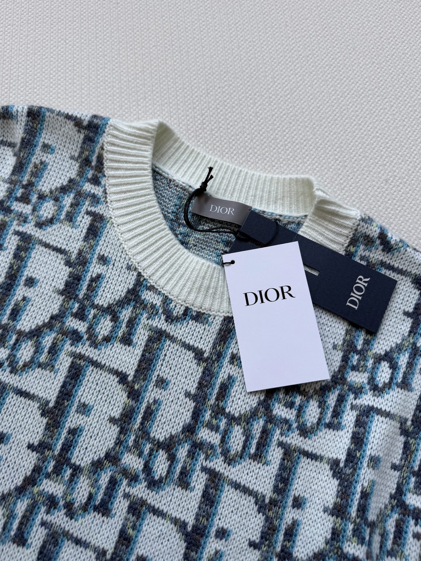 DIOR Women's Gray Wool Sweater with Embroidered Logo | Classic Relaxed Fit 5 i1753418933489 4666 0 3
