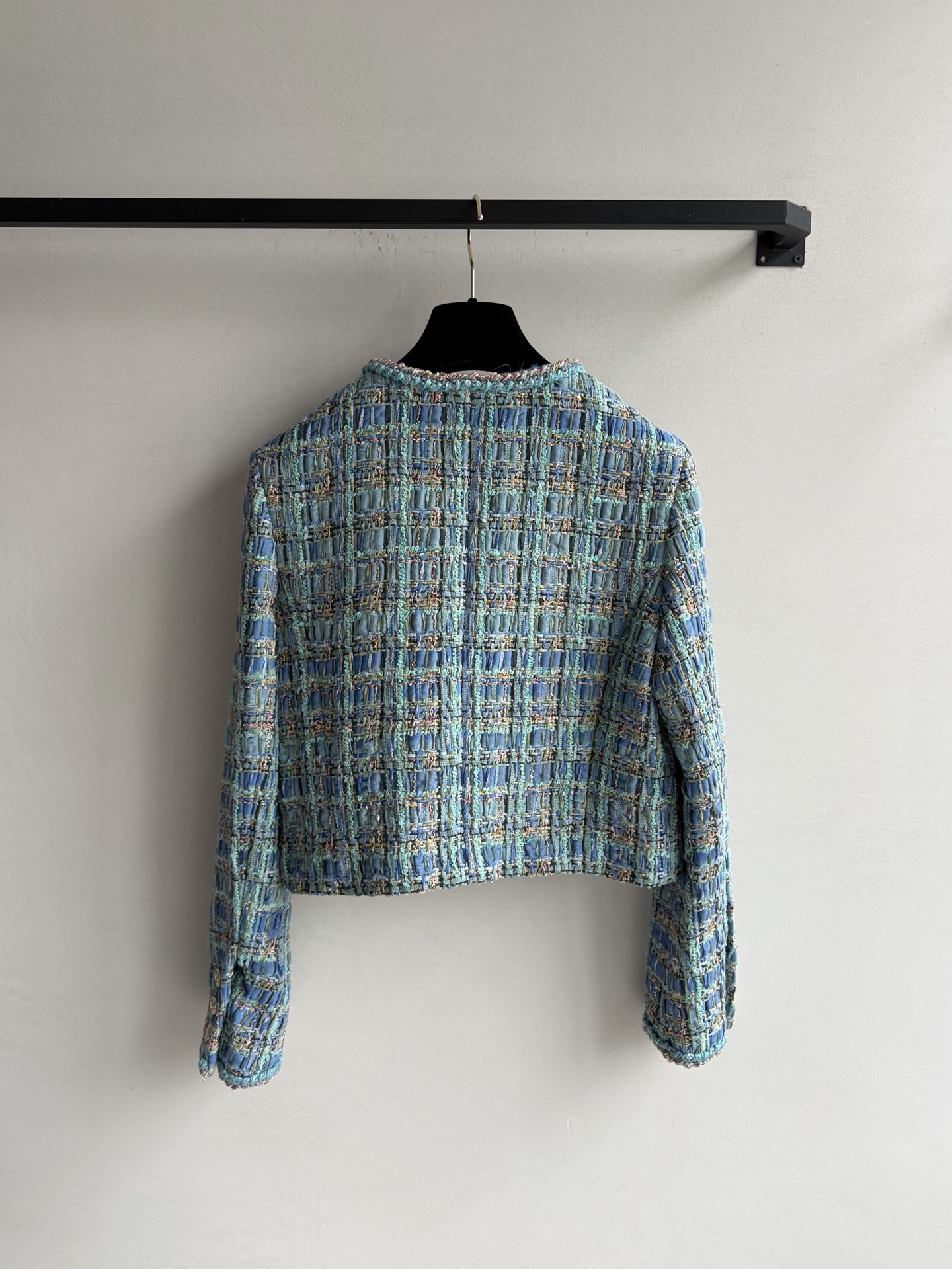 Chanel Inspired Tweed Jacket - Elegant Blue-Green, Lion Head Buttons, Size 36-40 3 i1754460332914 2502 0 1