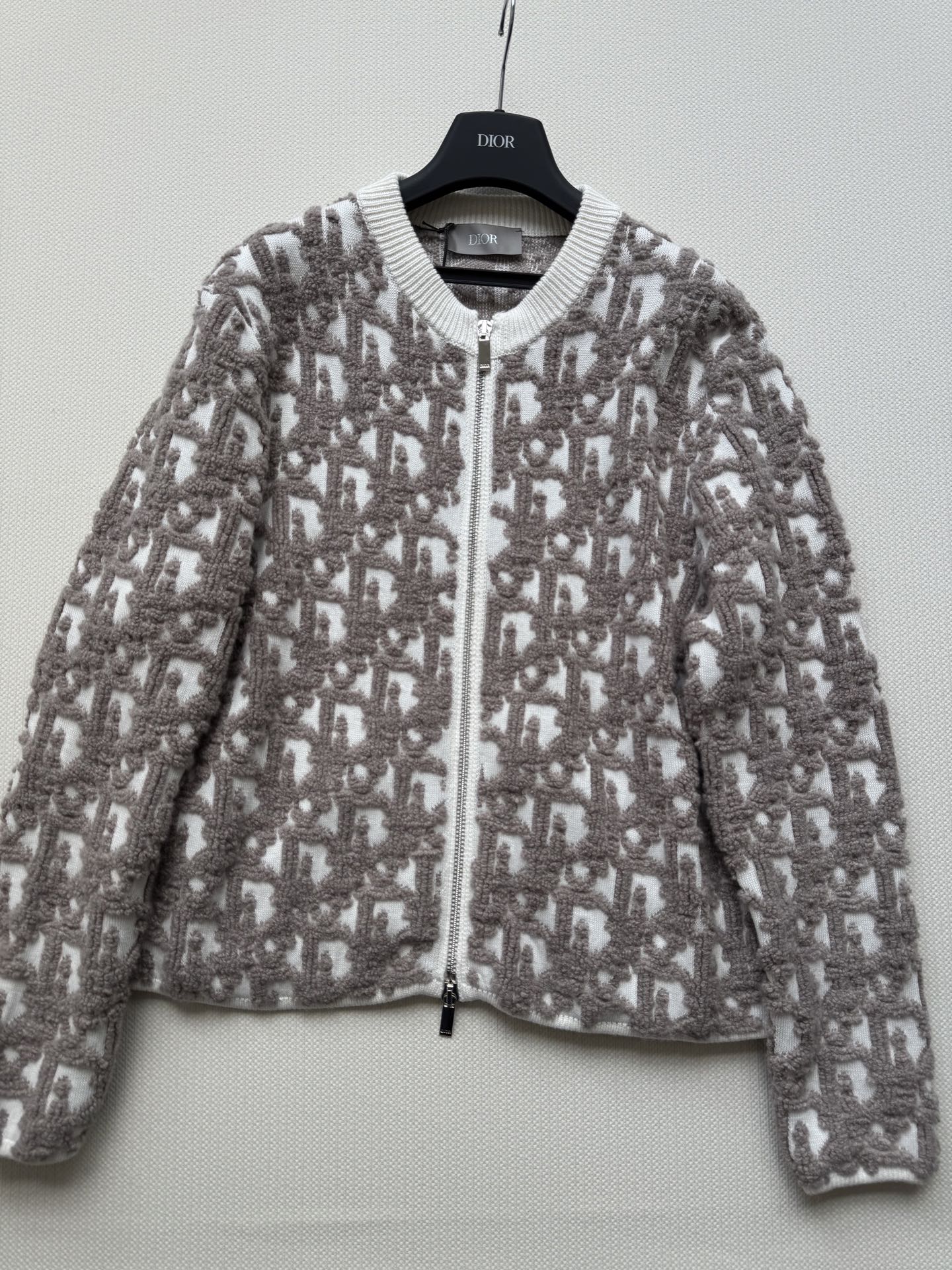 Dio*🆕新款，拉链外套，立体提花羊毛面料💘ＳＭＬ.