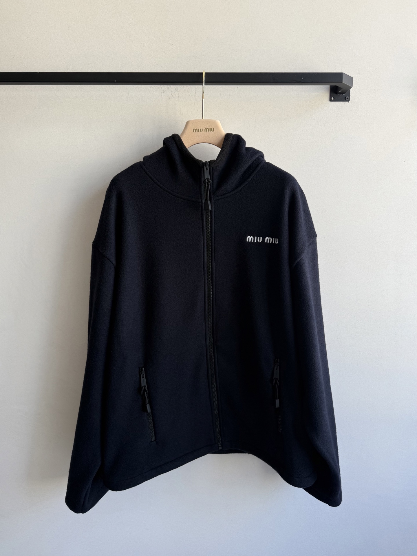 Miu Miu Embroidered Fleece Hoodie Jacket - Comfortable & Stylish 2 i1756010785119 3309 0 0