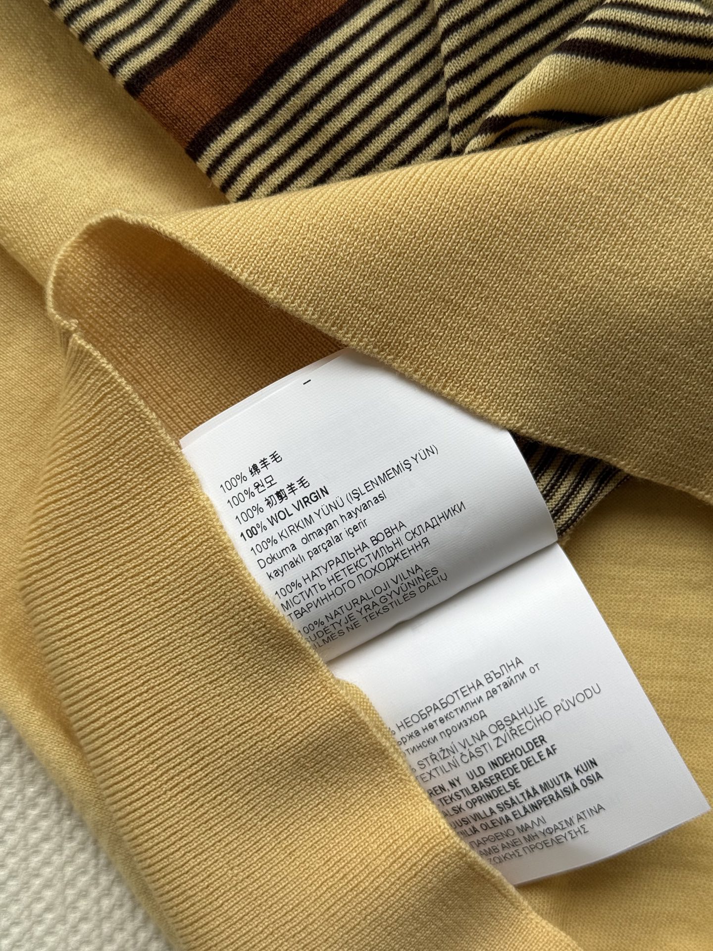 Miumi* 25Fw秋冬新款 微标黄条纹短袖针织polo上衣丨⚠独家yb开发！高版出品！订染纱线毛料同