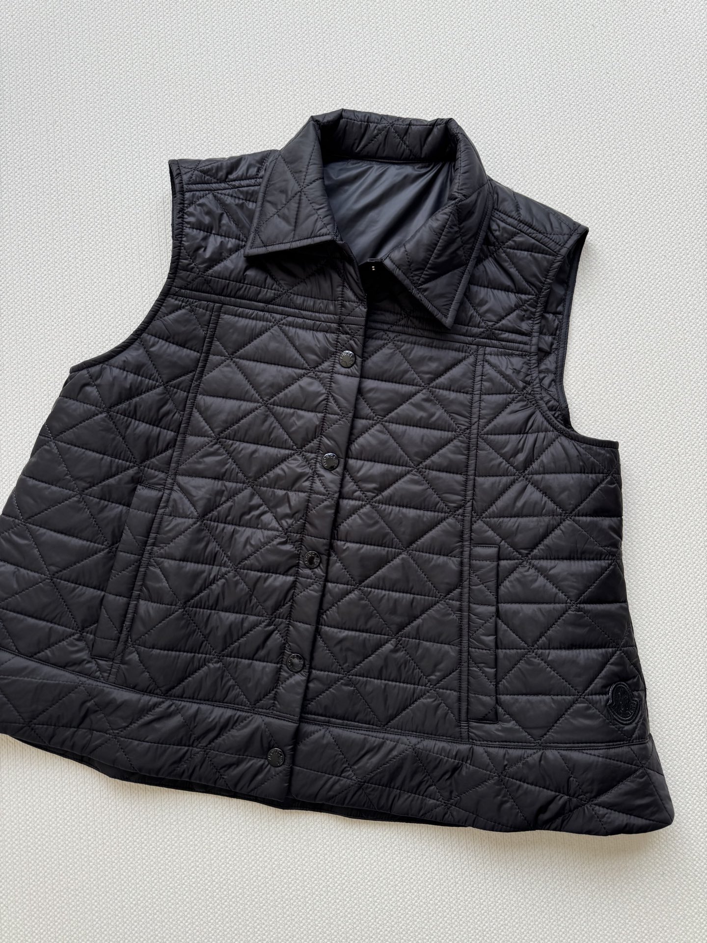 Moncle*🆕2025新品A摆藤格纹棉服马甲 定制YB防风防水尼龙材质 羽绒棉填充内里 整件轻型保暖 