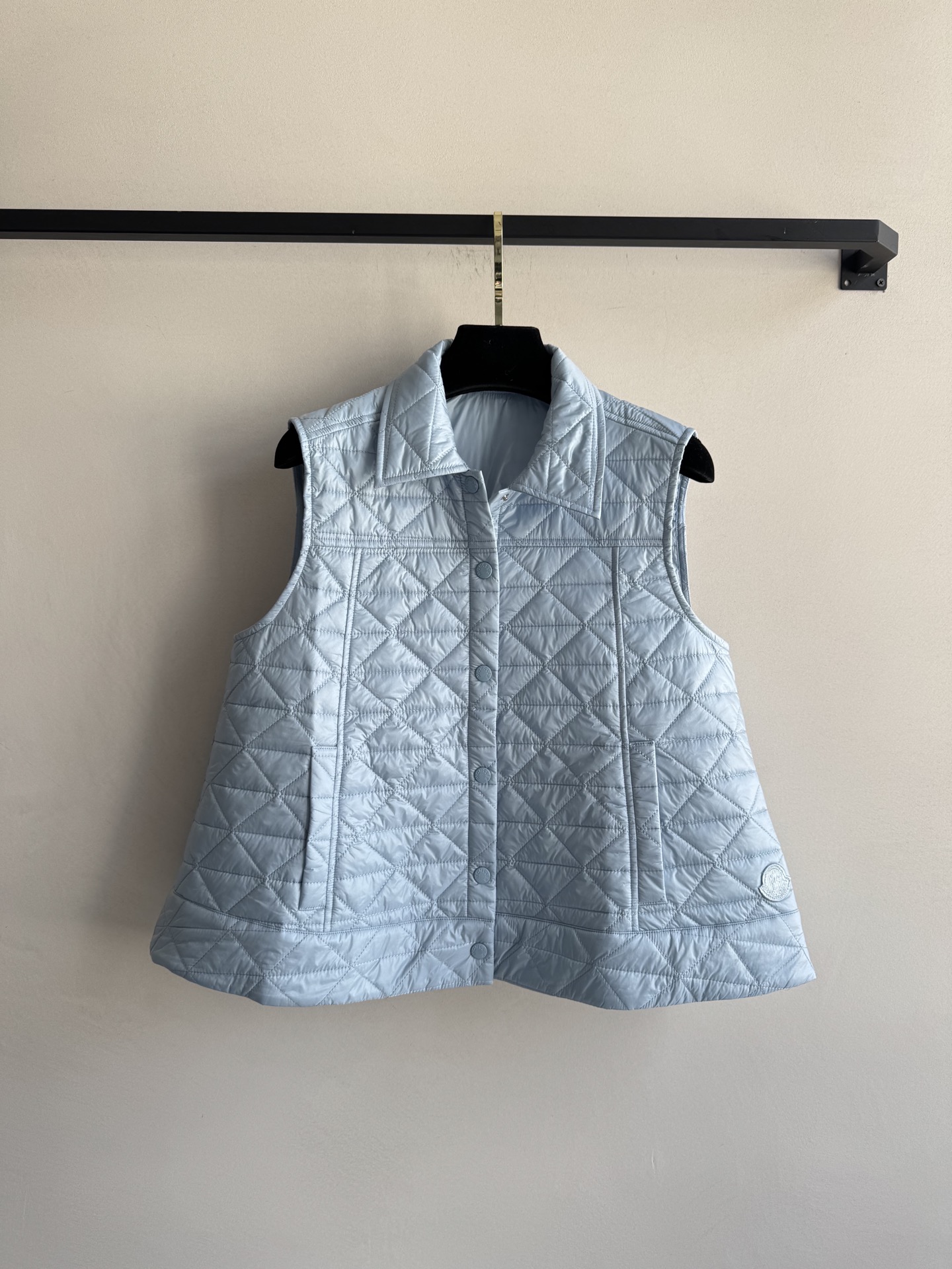 Moncle*🆕2025新品A摆藤格纹棉服马甲 定制YB防风防水尼龙材质 羽绒棉填充内里 整件轻型保暖 