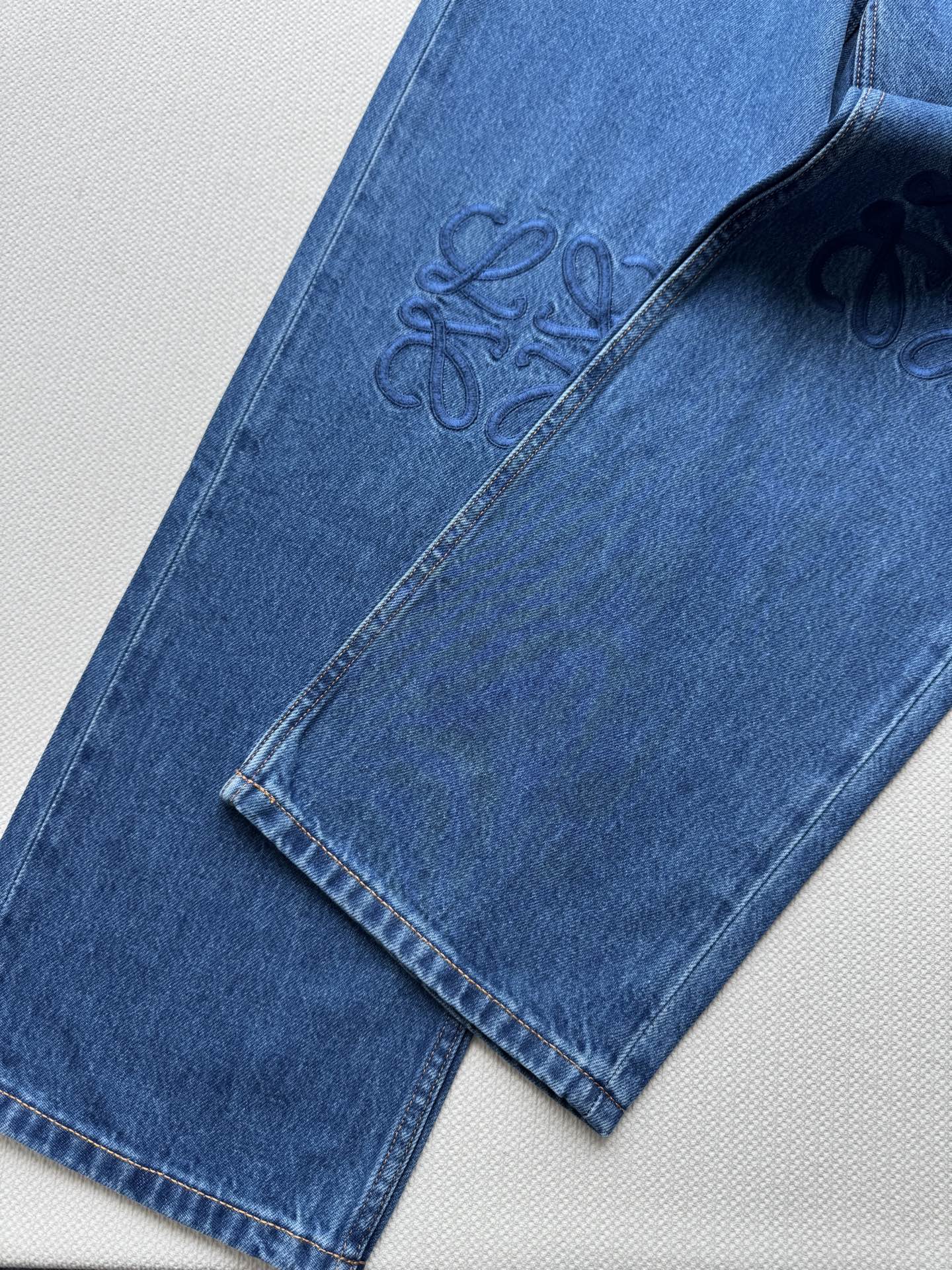 Loew* 🆕25Ss春夏新款 复古刺绣logo丹宁牛仔长裤。原版开发！高版出品！采用进口丹宁牛仔面料。