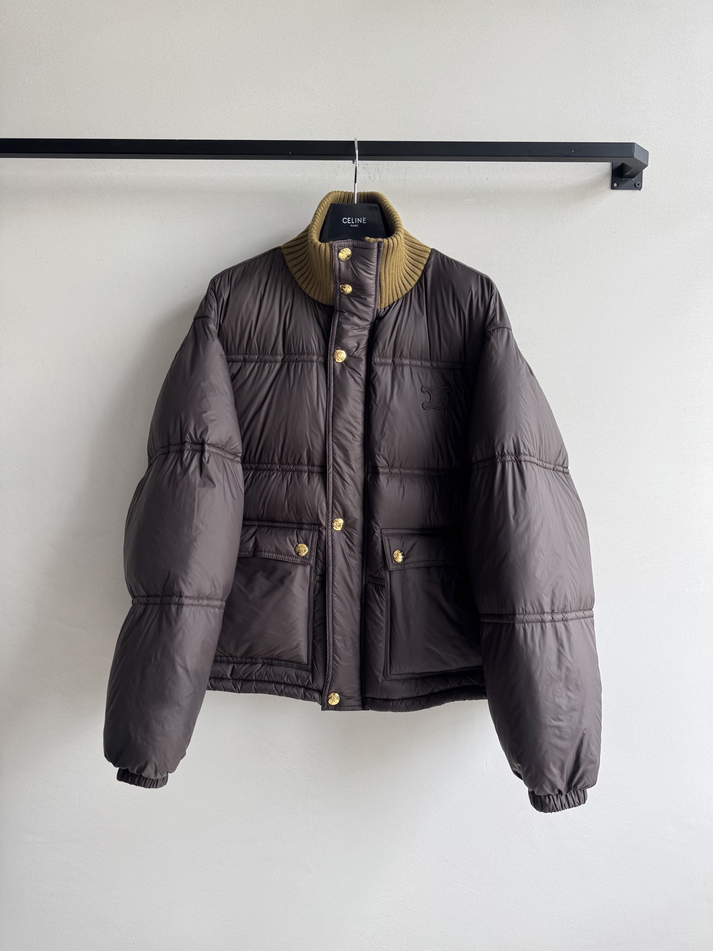 Celin*🆕秋冬新款羽绒外套，凯旋门logo羽绒服面包服！撞色针织领羽绒丨⚠原版开发 高版出品！羽绒面