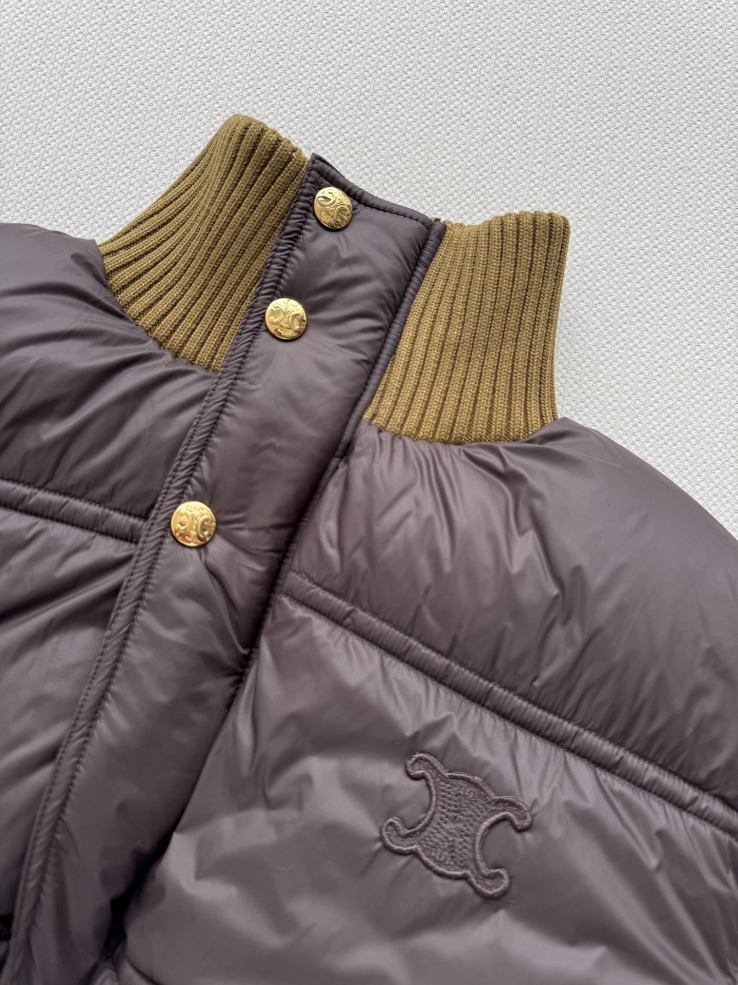 Celin*🆕秋冬新款羽绒外套，凯旋门logo羽绒服面包服！撞色针织领羽绒丨⚠原版开发 高版出品！羽绒面
