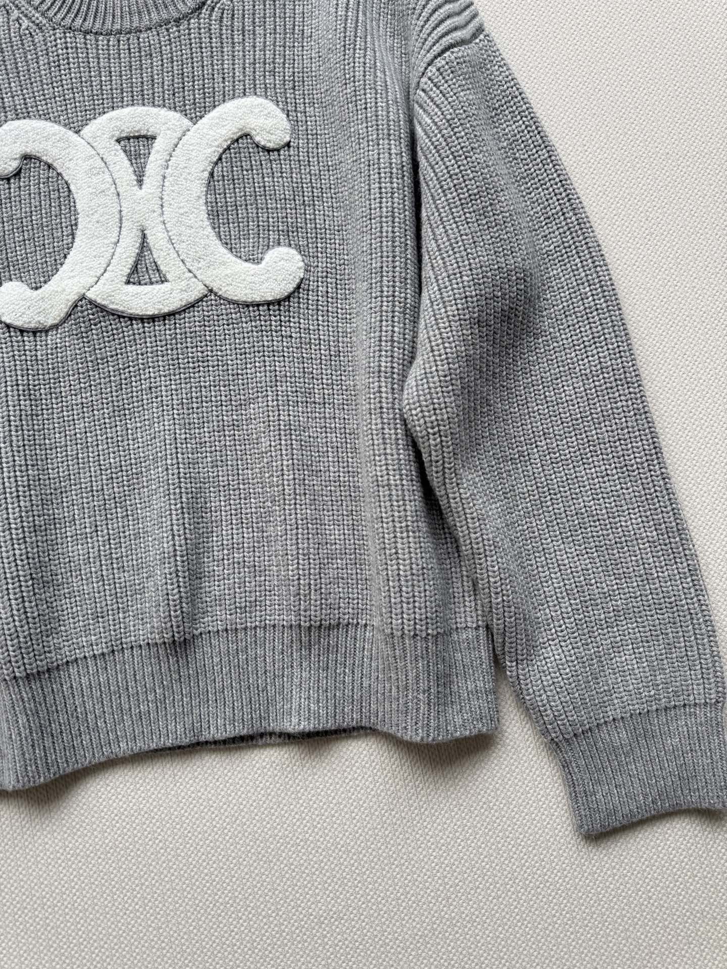 Celin*🆕25Fw早秋新款 凯旋门logo羊毛衫丨⚠原版开发！高版出品！立体毛巾刺绣凯旋门重磅克重 